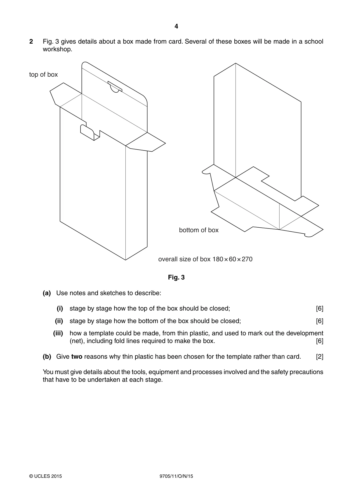 Cambridge A Level Design and Technology 9705 2015 Oct/Nov Paper 1 · Variant 1 question paper, page 4 of 12