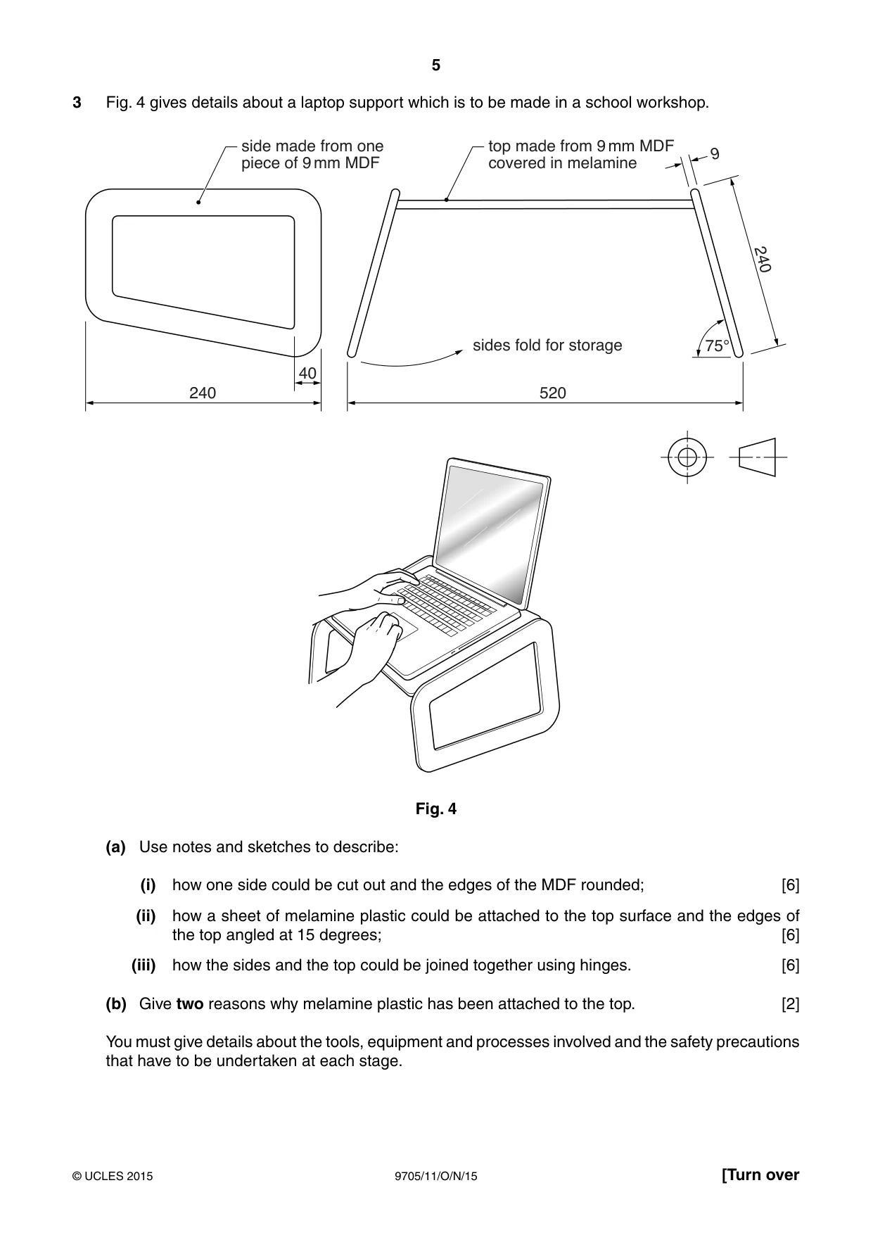 Cambridge A Level Design and Technology 9705 2015 Oct/Nov Paper 1 · Variant 1 question paper, page 5 of 12