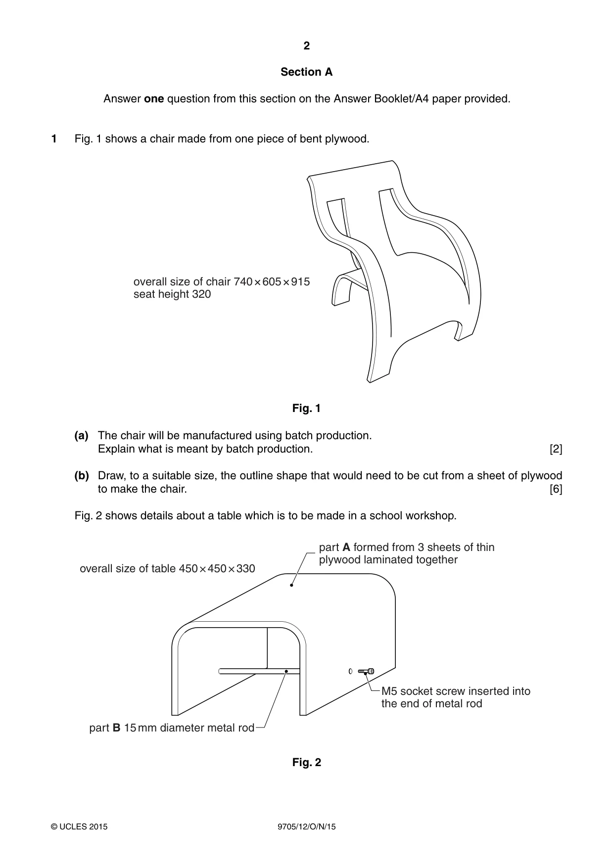 Cambridge A Level Design and Technology 9705 2015 Oct/Nov Paper 1 · Variant 2 question paper, page 2 of 12