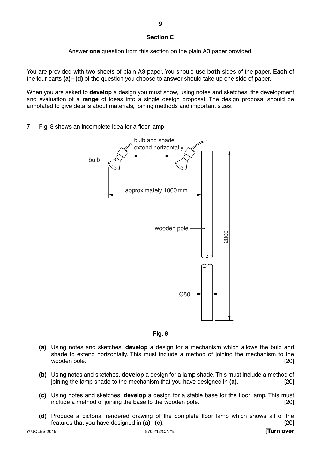 Cambridge A Level Design and Technology 9705 2015 Oct/Nov Paper 1 · Variant 2 question paper, page 9 of 12