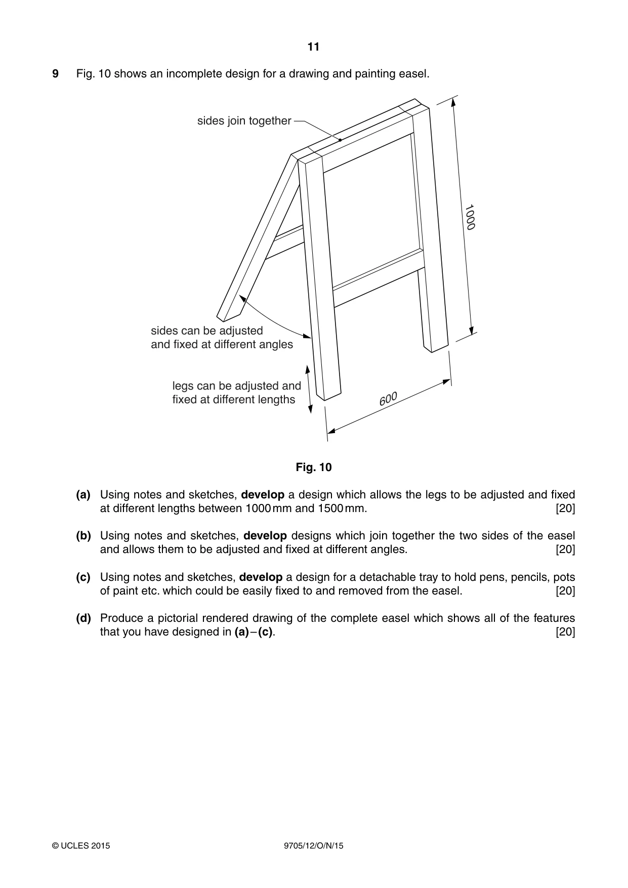 Cambridge A Level Design and Technology 9705 2015 Oct/Nov Paper 1 · Variant 2 question paper, page 11 of 12