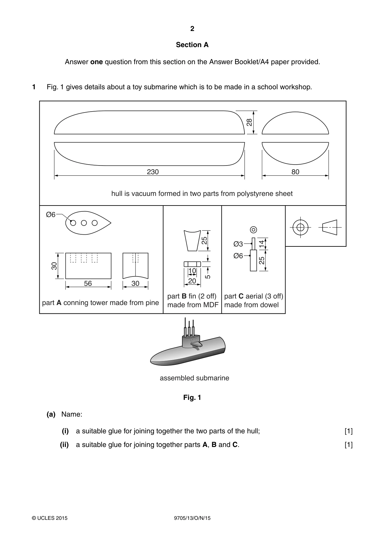 Cambridge A Level Design and Technology 9705 2015 Oct/Nov Paper 1 · Variant 3 question paper, page 2 of 12