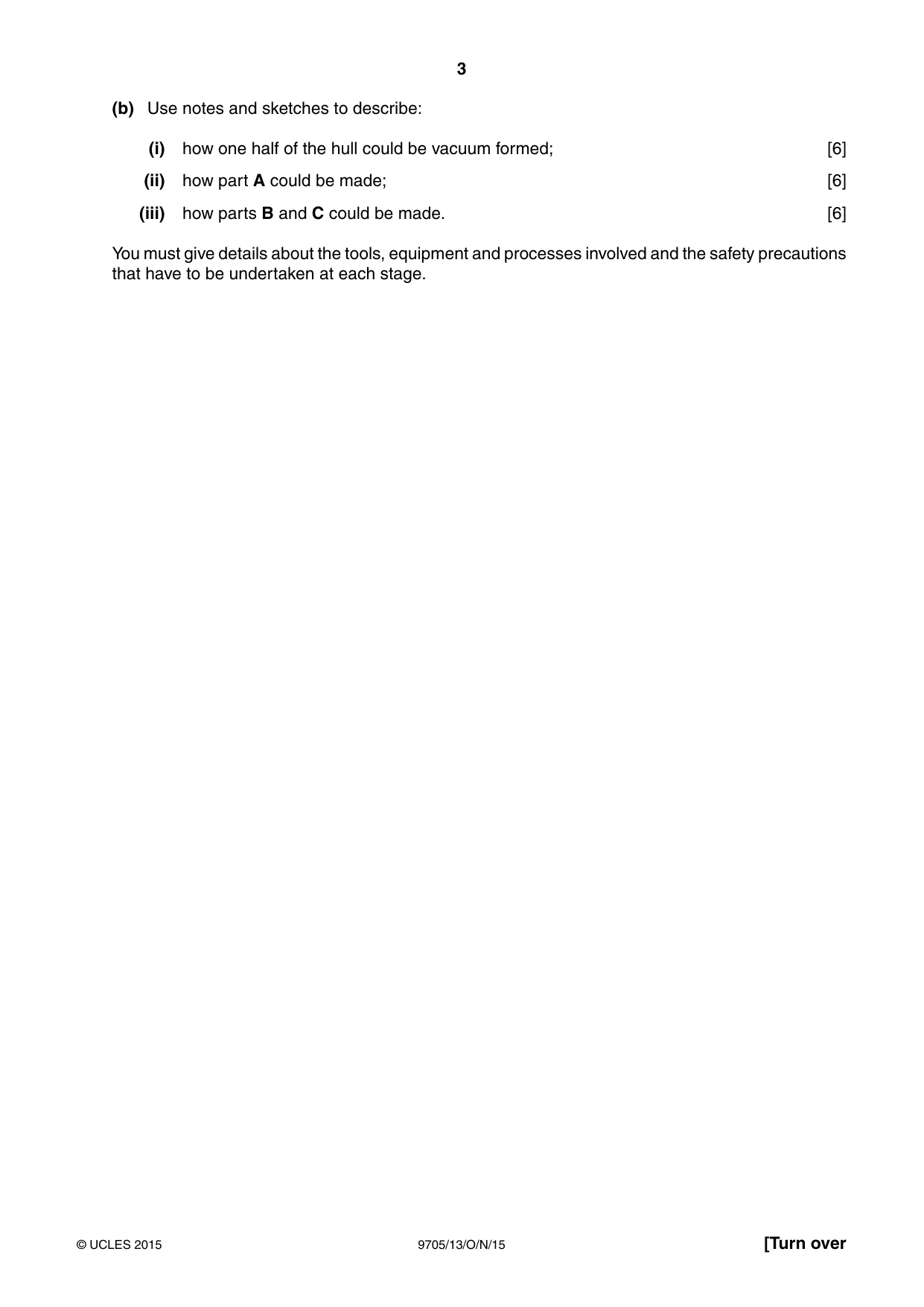 Cambridge A Level Design and Technology 9705 2015 Oct/Nov Paper 1 · Variant 3 question paper, page 3 of 12