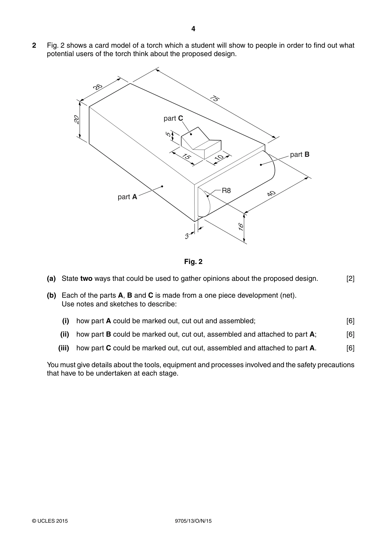Cambridge A Level Design and Technology 9705 2015 Oct/Nov Paper 1 · Variant 3 question paper, page 4 of 12