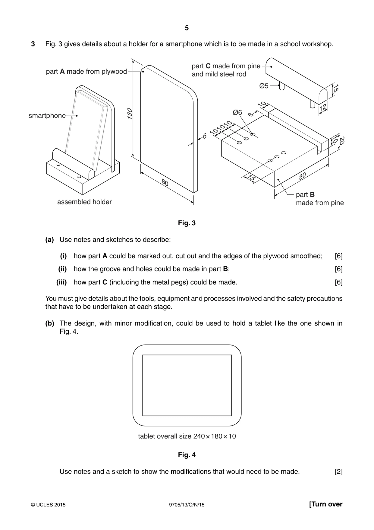 Cambridge A Level Design and Technology 9705 2015 Oct/Nov Paper 1 · Variant 3 question paper, page 5 of 12