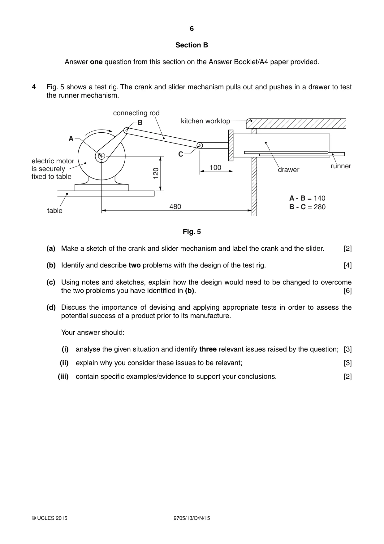 Cambridge A Level Design and Technology 9705 2015 Oct/Nov Paper 1 · Variant 3 question paper, page 6 of 12