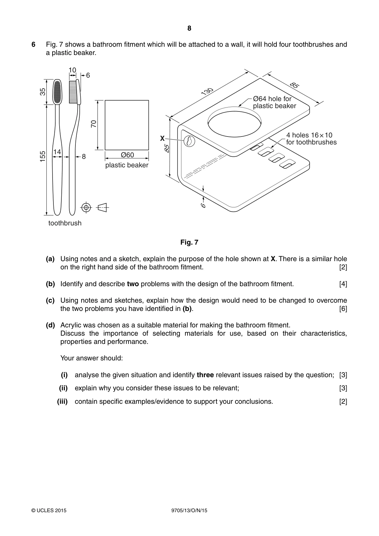 Cambridge A Level Design and Technology 9705 2015 Oct/Nov Paper 1 · Variant 3 question paper, page 8 of 12
