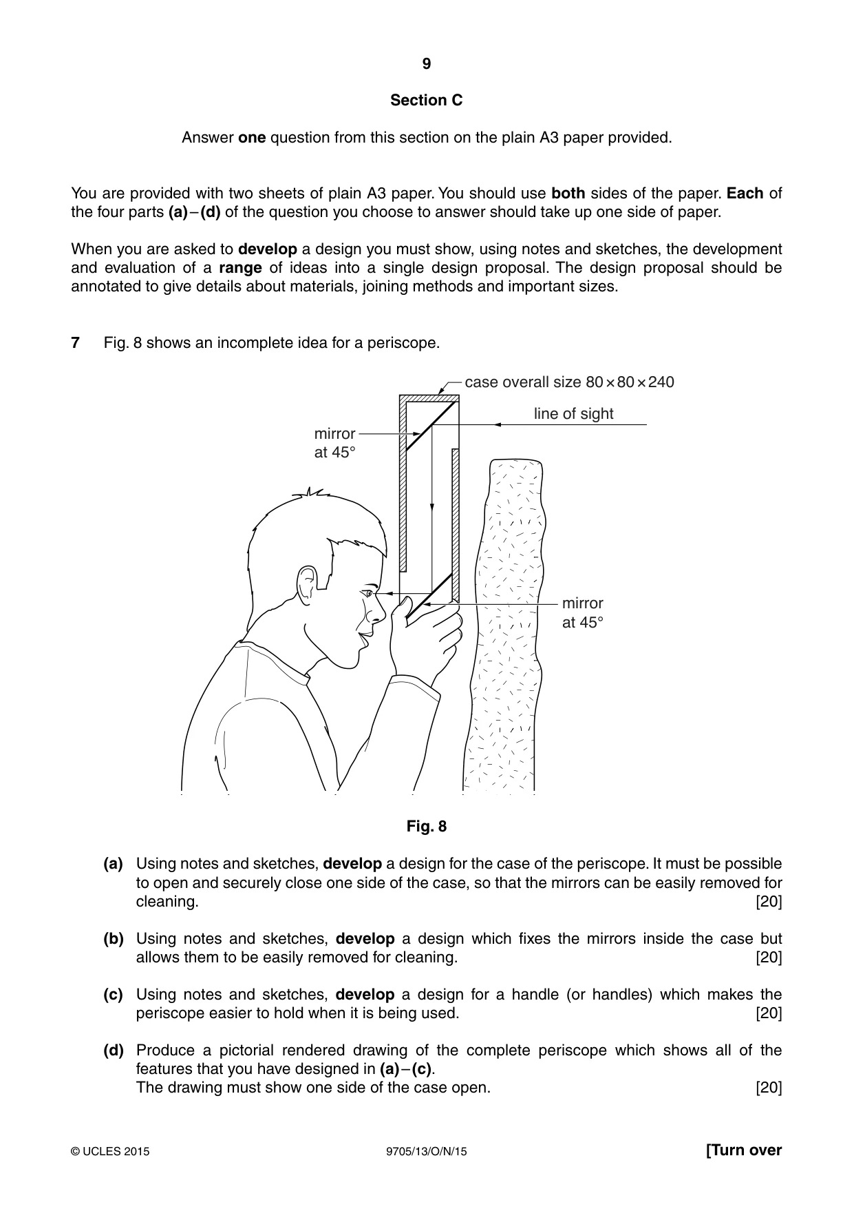 Cambridge A Level Design and Technology 9705 2015 Oct/Nov Paper 1 · Variant 3 question paper, page 9 of 12