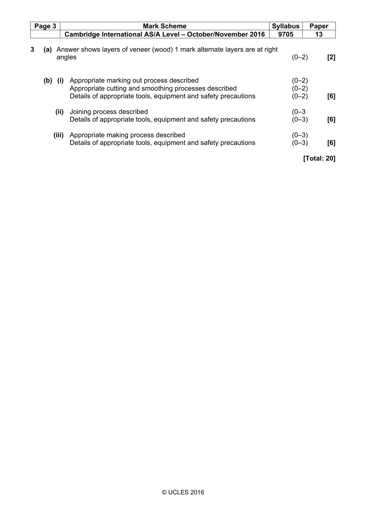 Mark scheme, page 3 of 6