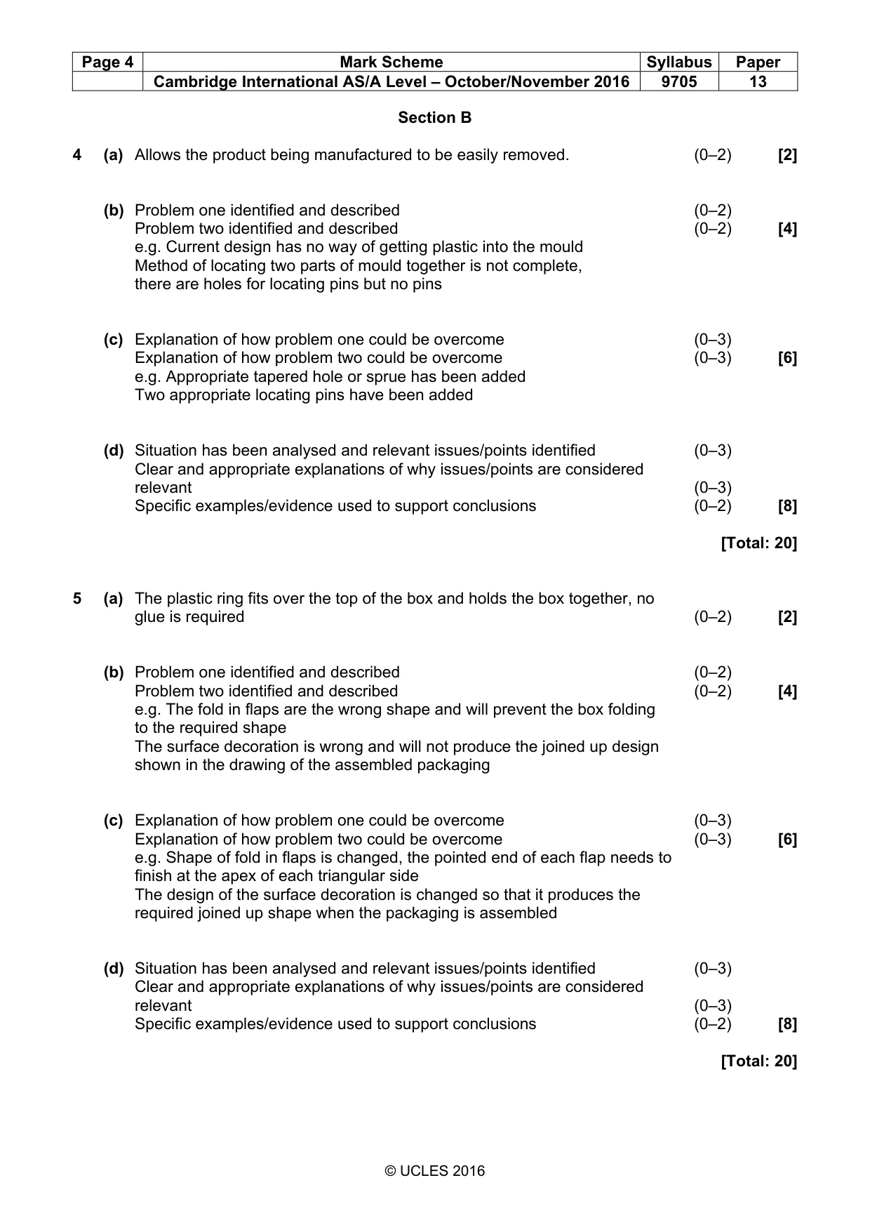 Mark scheme, page 4 of 6