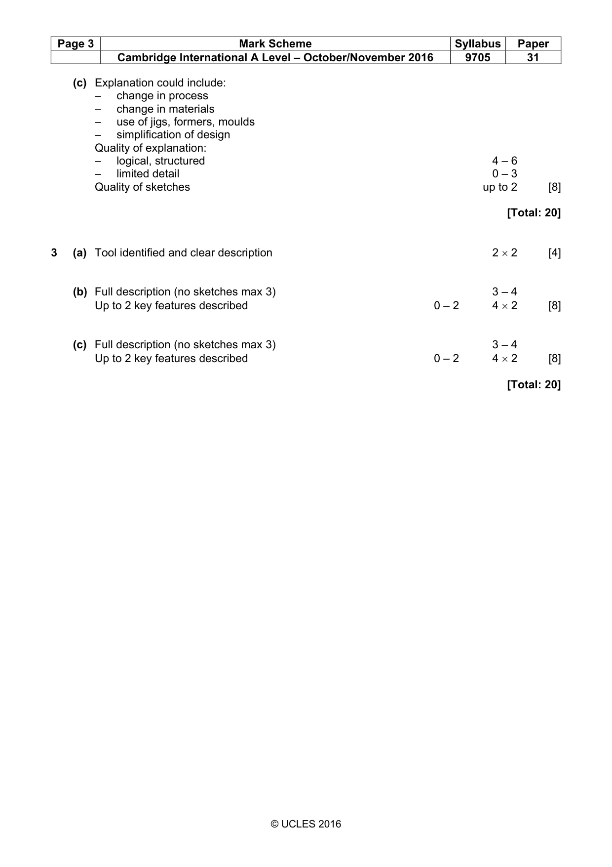 Mark scheme, page 3 of 8