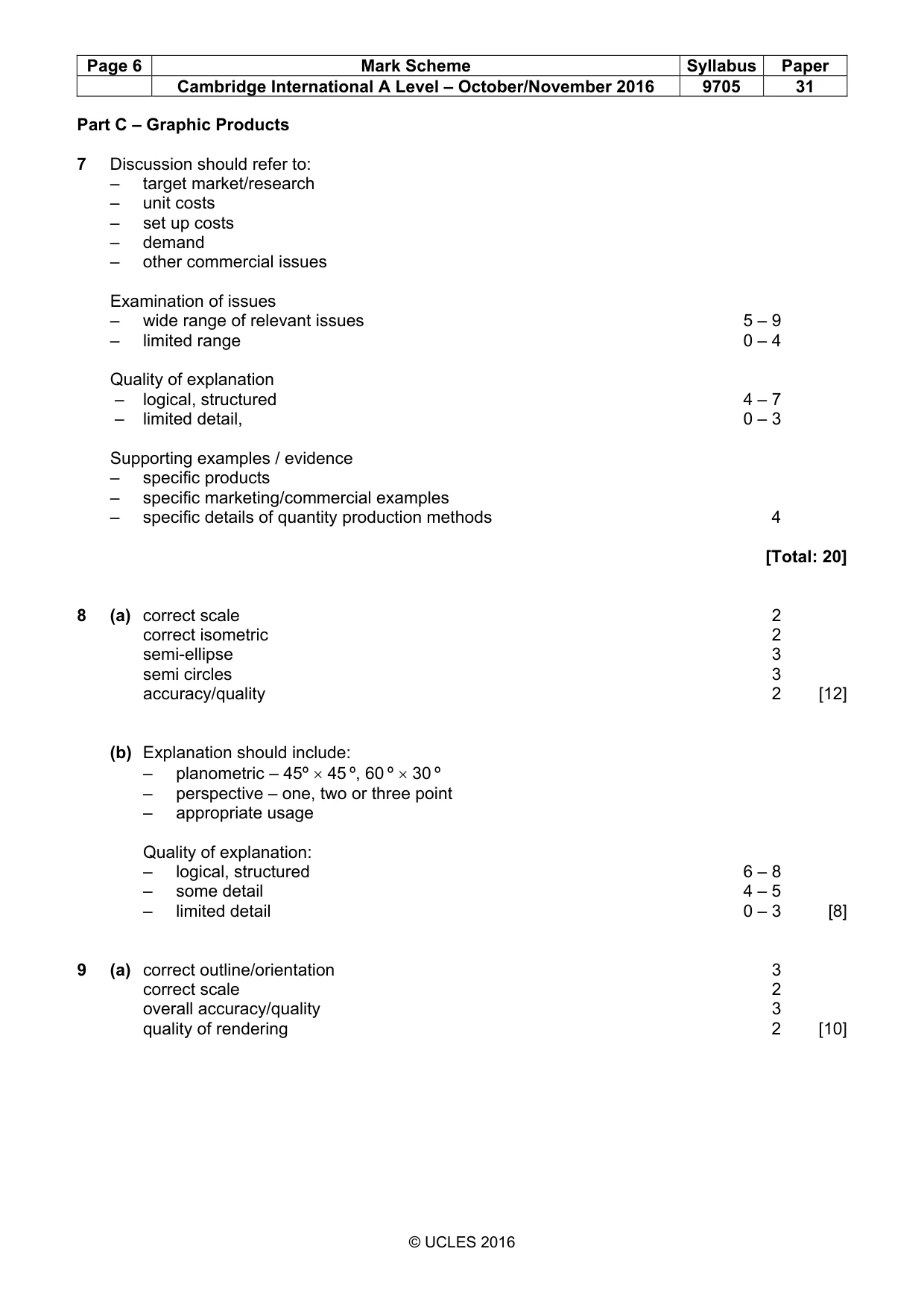 Mark scheme, page 6 of 8