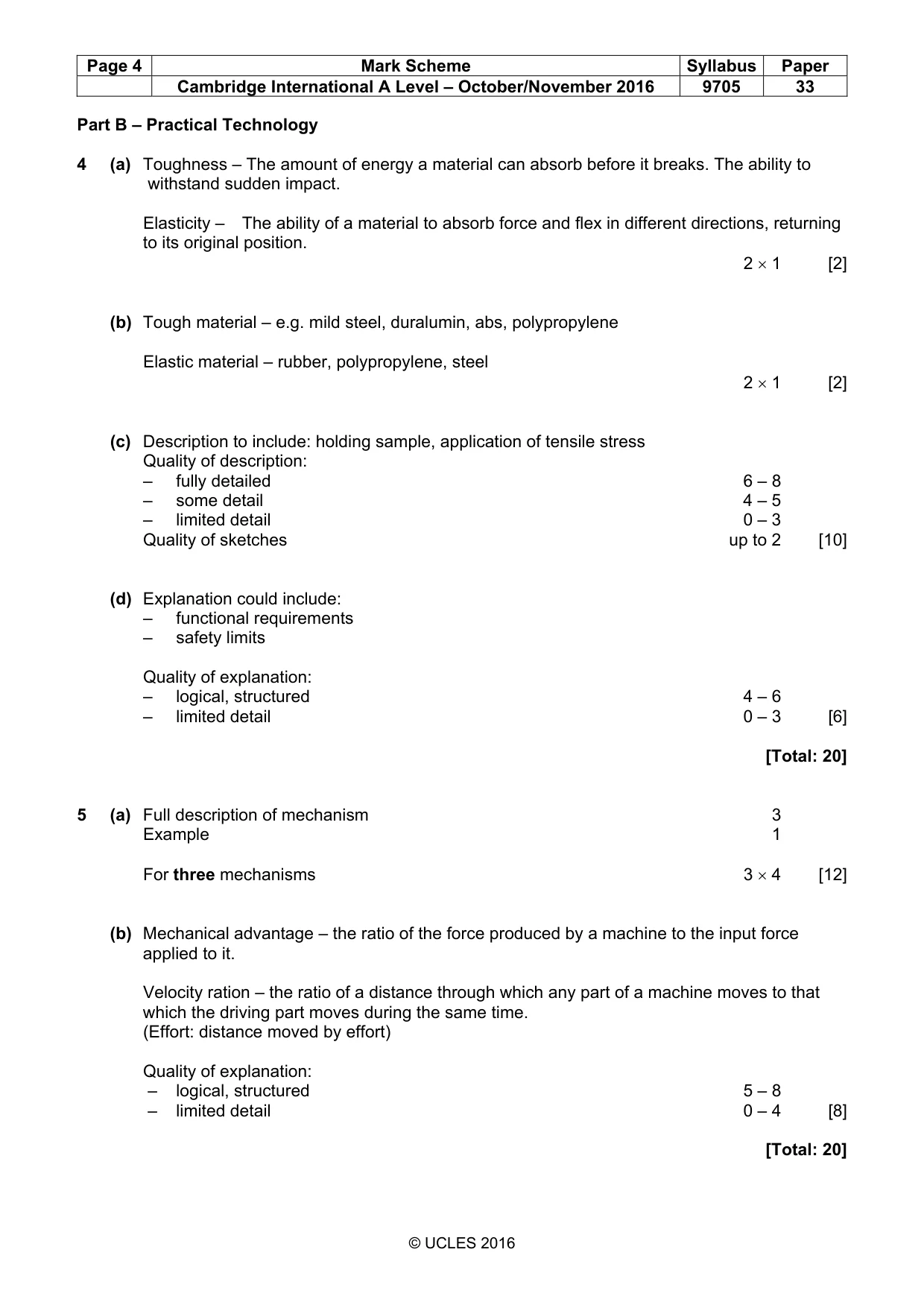 Mark scheme, page 4 of 8