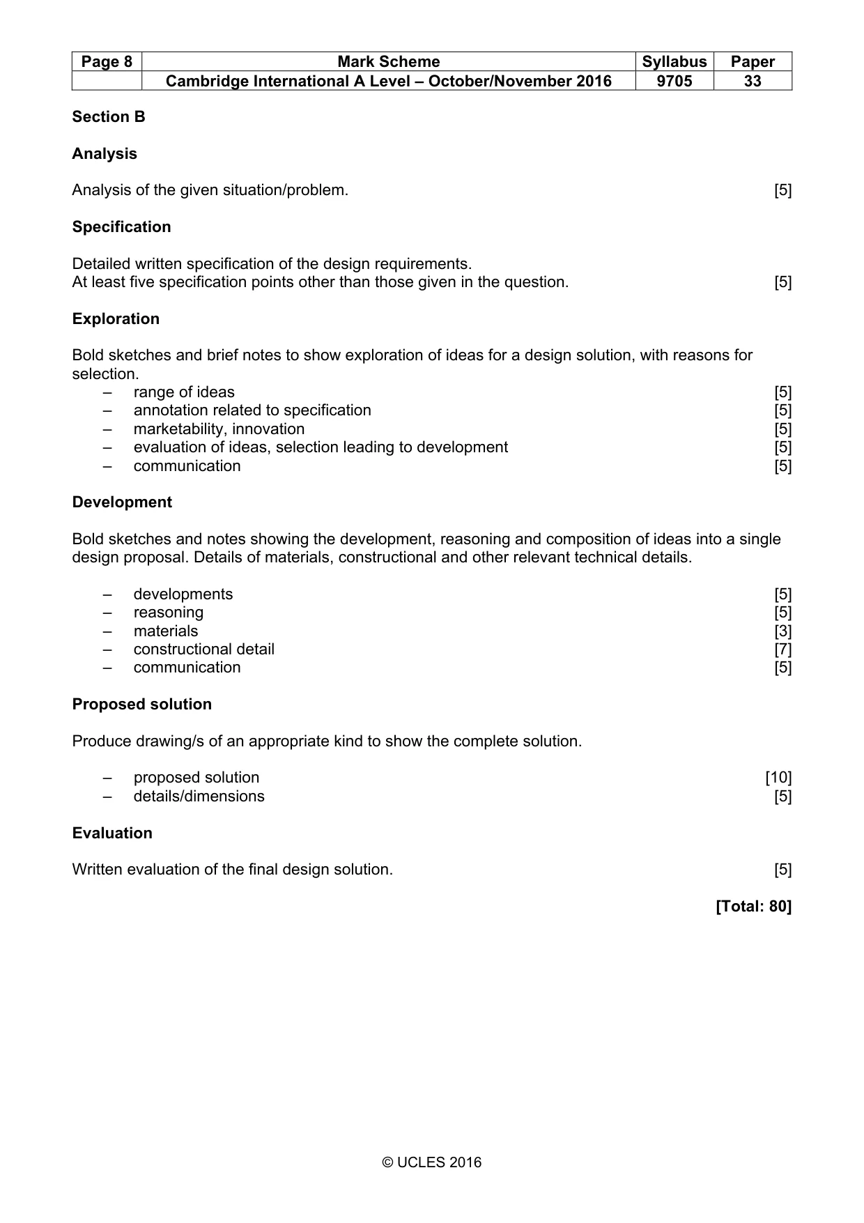 Mark scheme, page 8 of 8