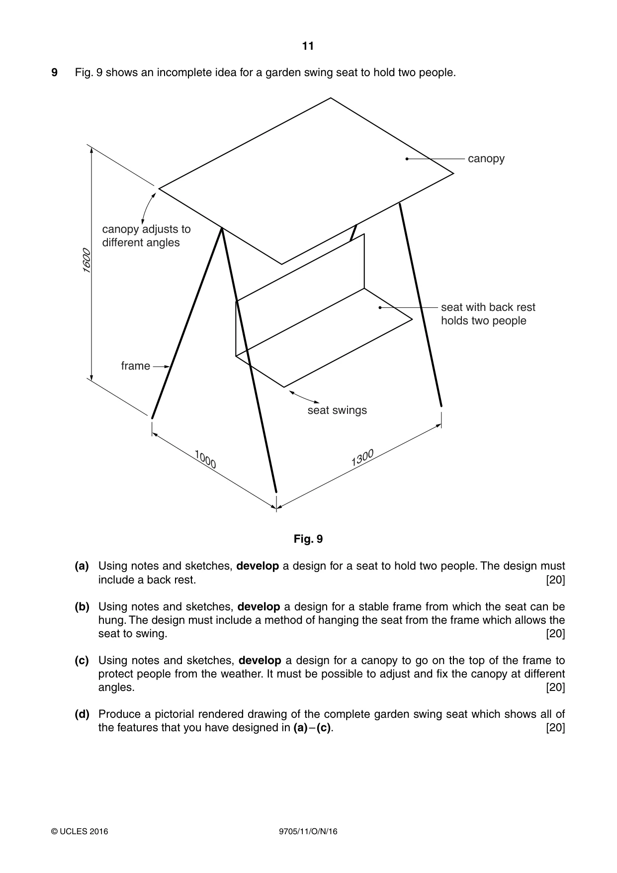 Cambridge A Level Design and Technology 9705 2016 Oct/Nov Paper 1 · Variant 1 question paper, page 11 of 12