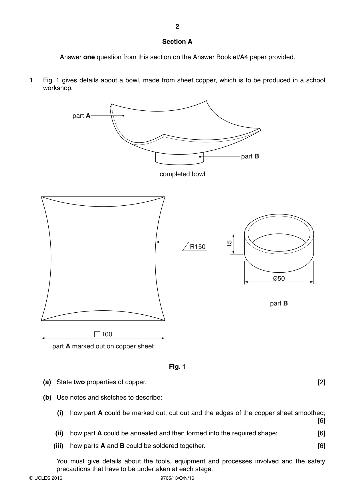 Cambridge A Level Design and Technology 9705 2016 Oct/Nov Paper 1 · Variant 3 question paper, page 2 of 12