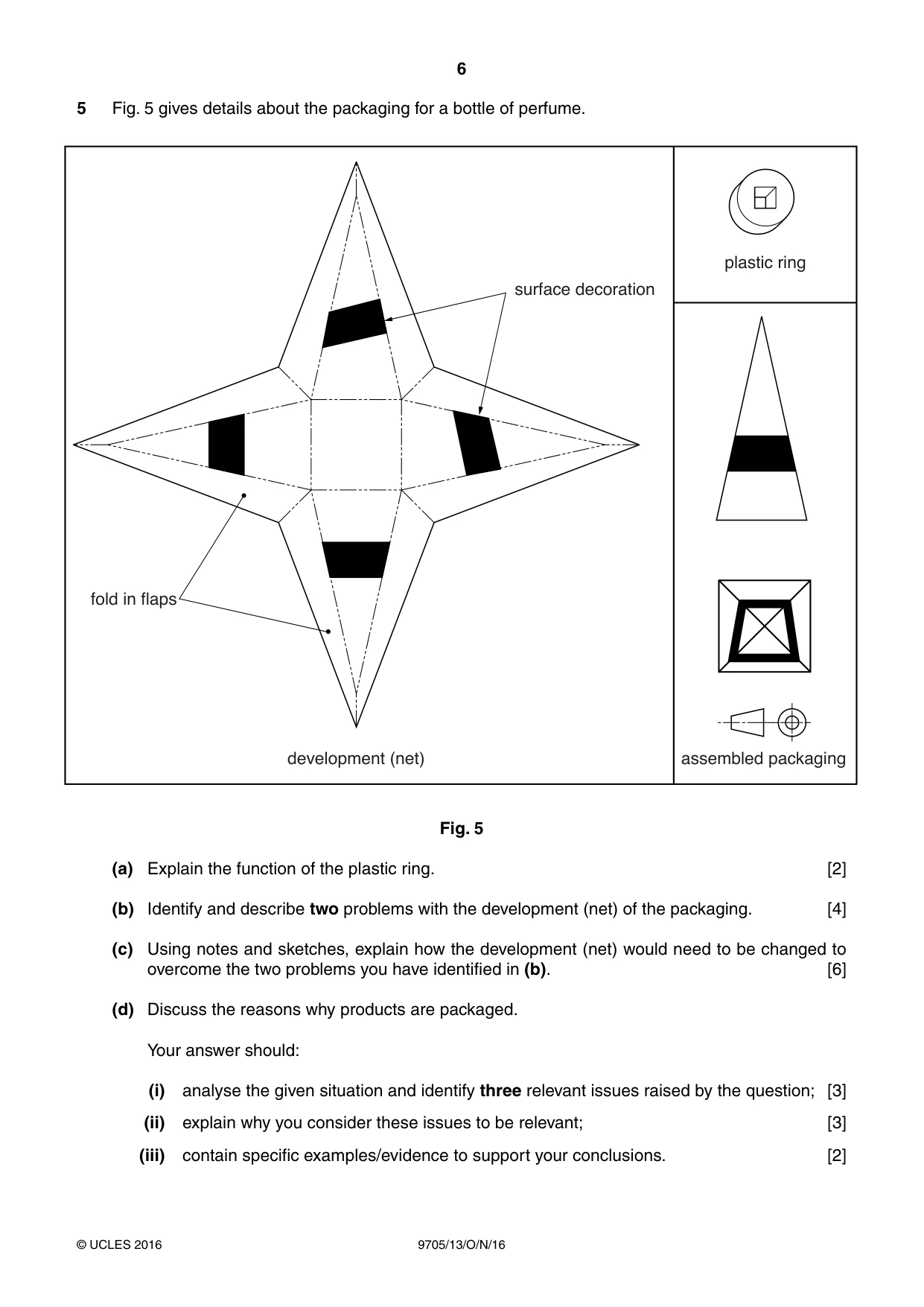 Cambridge A Level Design and Technology 9705 2016 Oct/Nov Paper 1 · Variant 3 question paper, page 6 of 12