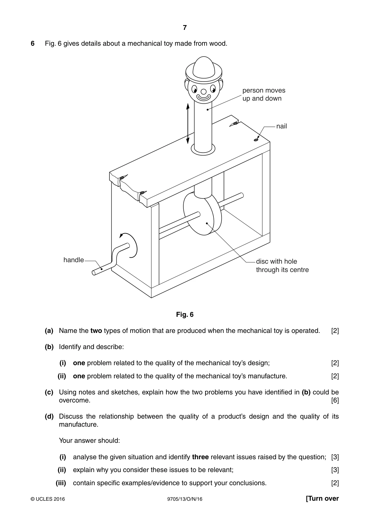 Cambridge A Level Design and Technology 9705 2016 Oct/Nov Paper 1 · Variant 3 question paper, page 7 of 12