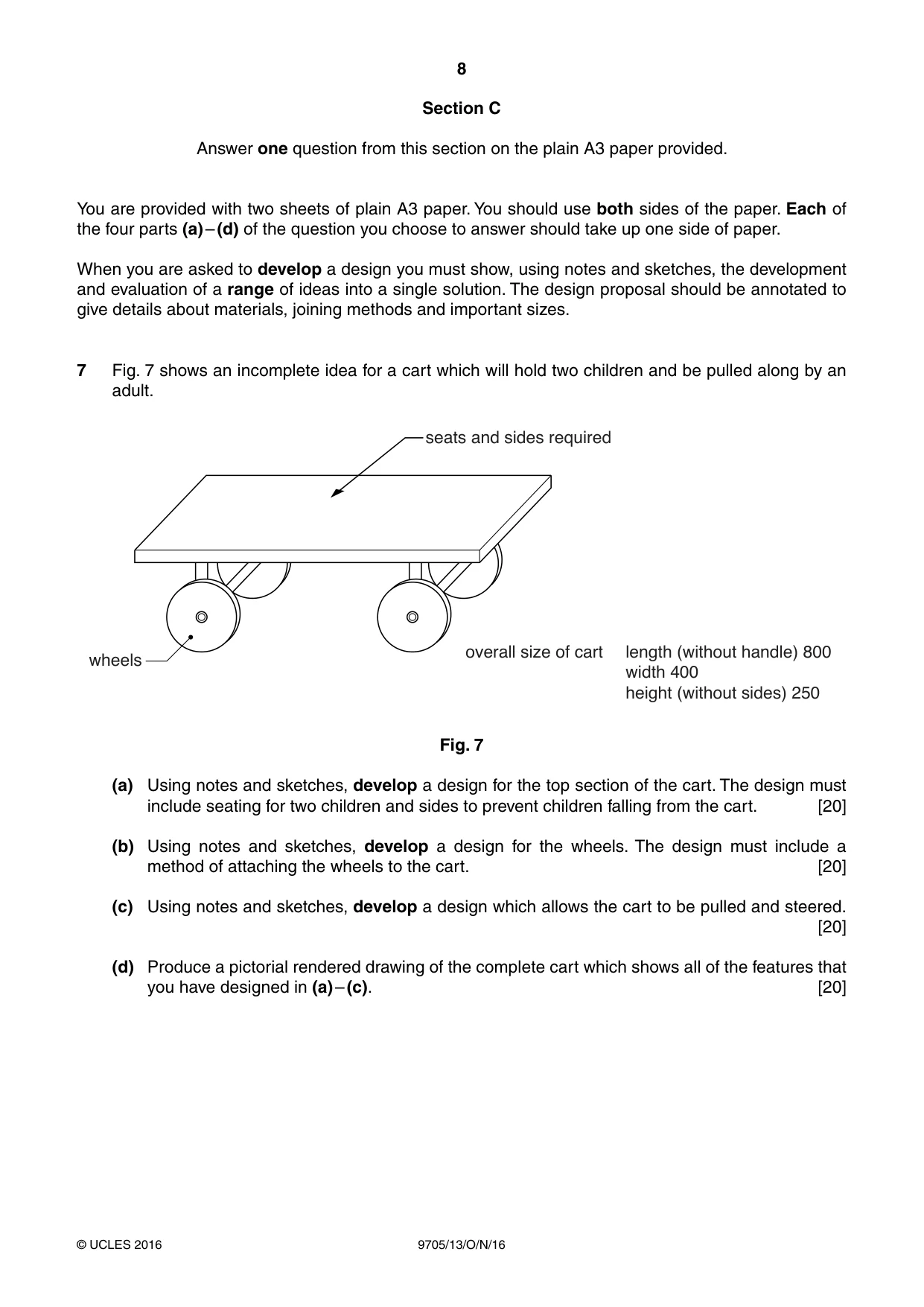 Cambridge A Level Design and Technology 9705 2016 Oct/Nov Paper 1 · Variant 3 question paper, page 8 of 12