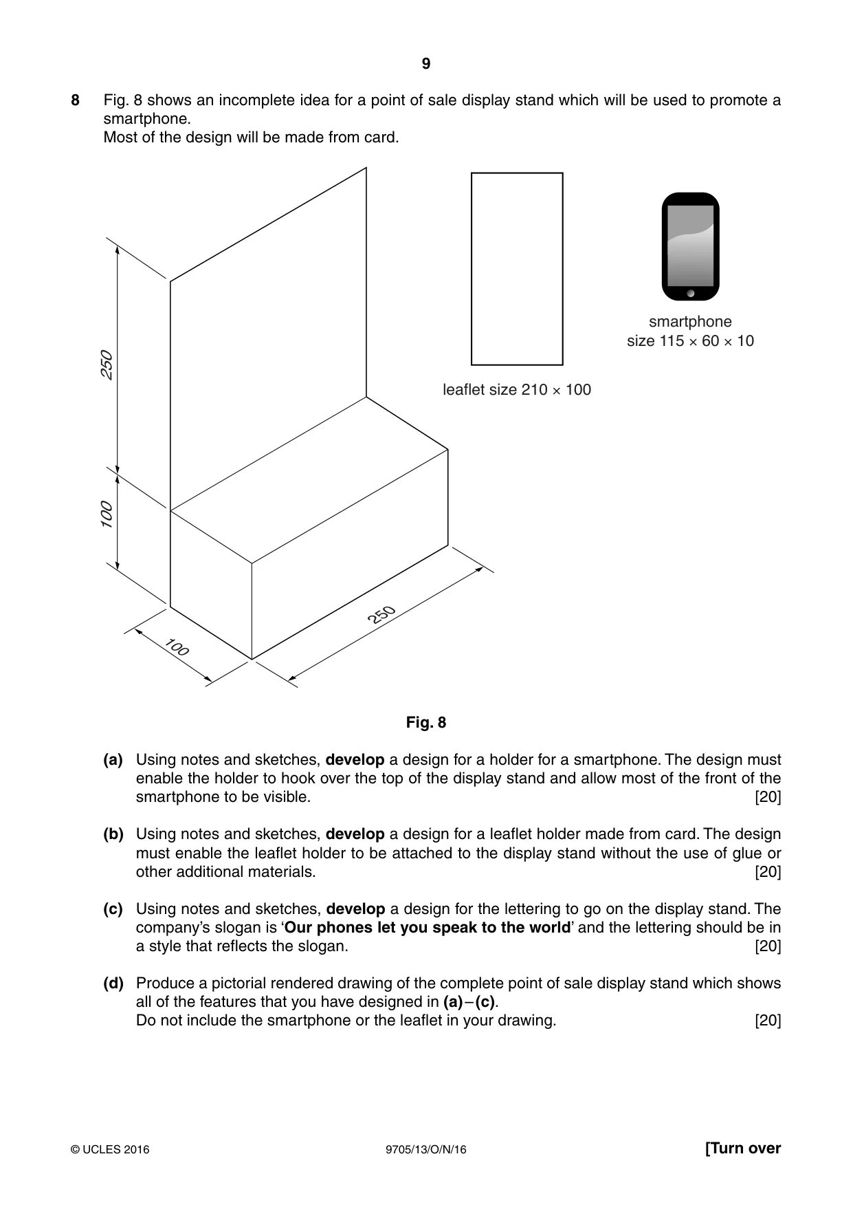Cambridge A Level Design and Technology 9705 2016 Oct/Nov Paper 1 · Variant 3 question paper, page 9 of 12