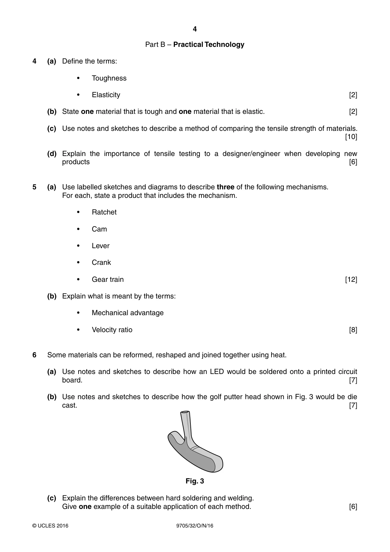 Cambridge A Level Design and Technology 9705 2016 Oct/Nov Paper 3 · Variant 2 question paper, page 4 of 8