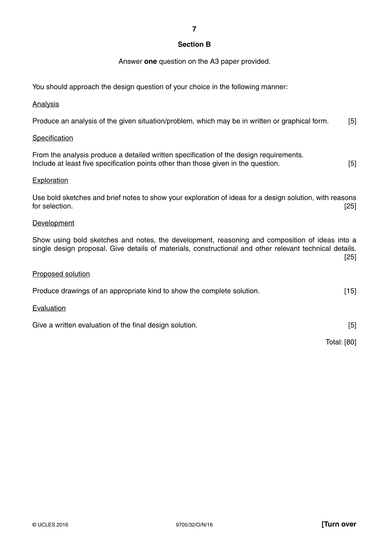 Cambridge A Level Design and Technology 9705 2016 Oct/Nov Paper 3 · Variant 2 question paper, page 7 of 8