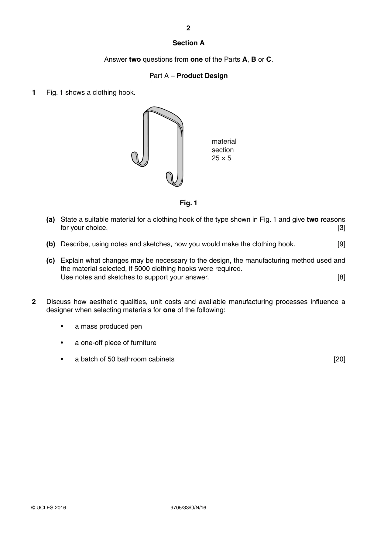 Cambridge A Level Design and Technology 9705 2016 Oct/Nov Paper 3 · Variant 3 question paper, page 2 of 12