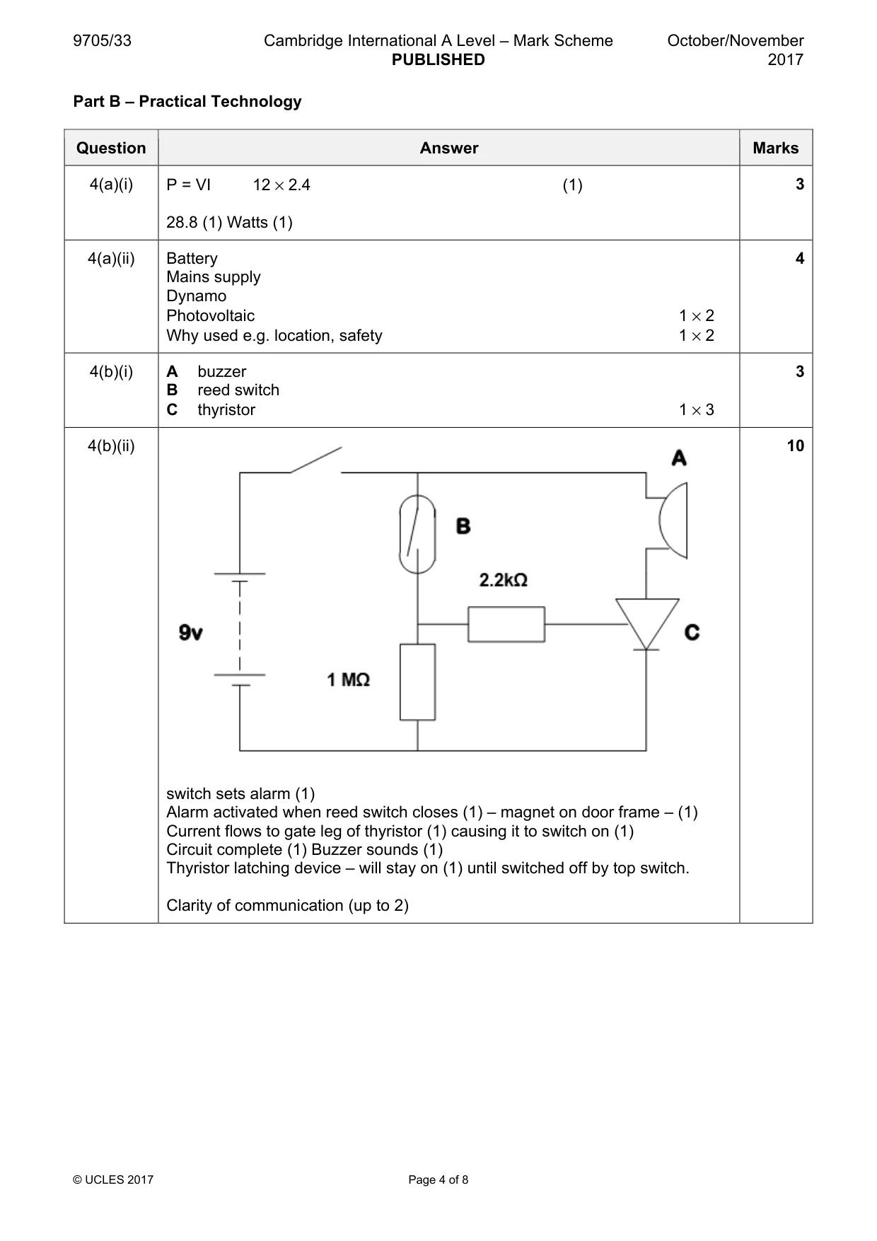 Mark scheme, page 4 of 8