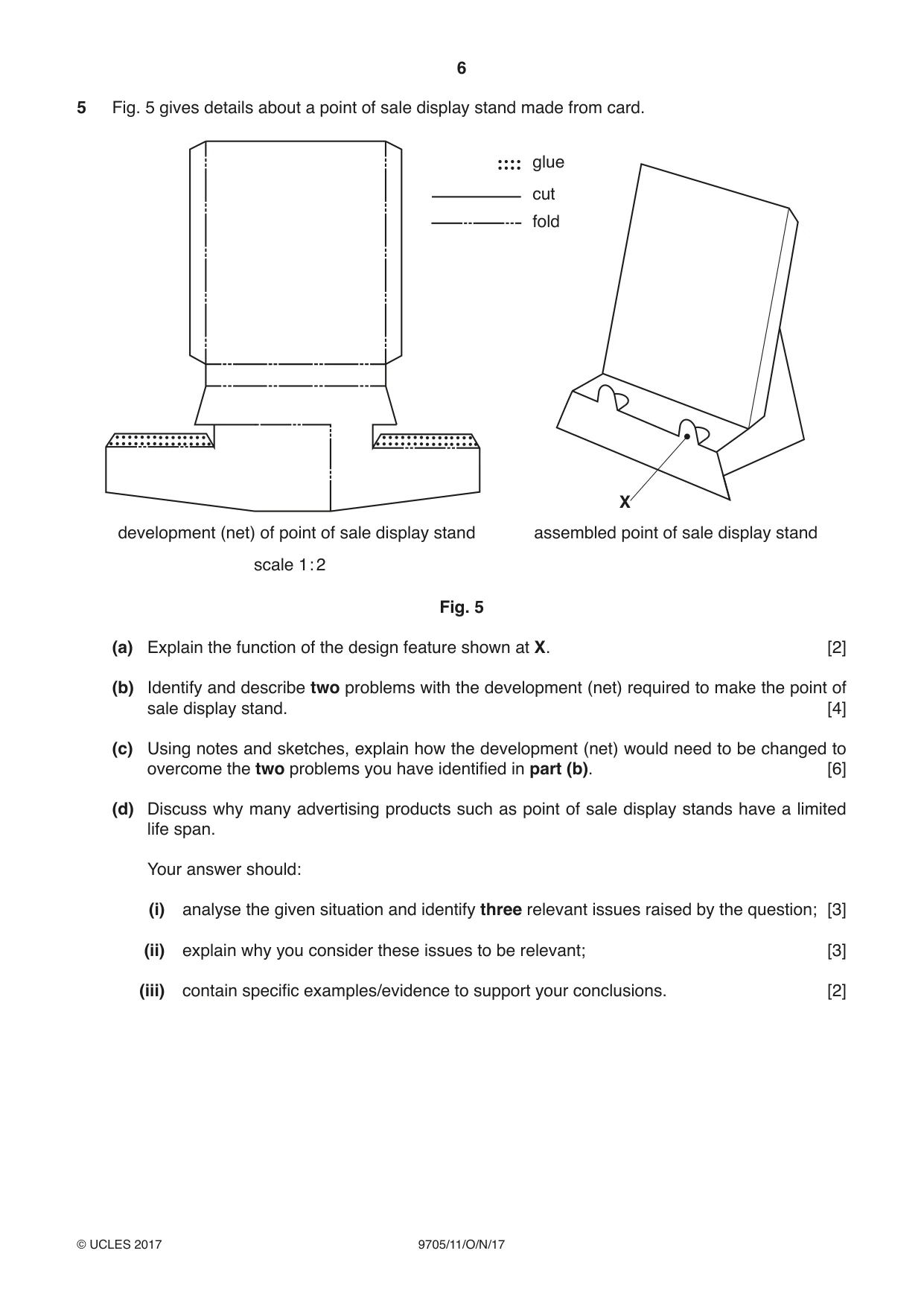 Cambridge A Level Design and Technology 9705 2017 Oct/Nov Paper 1 · Variant 1 question paper, page 6 of 12