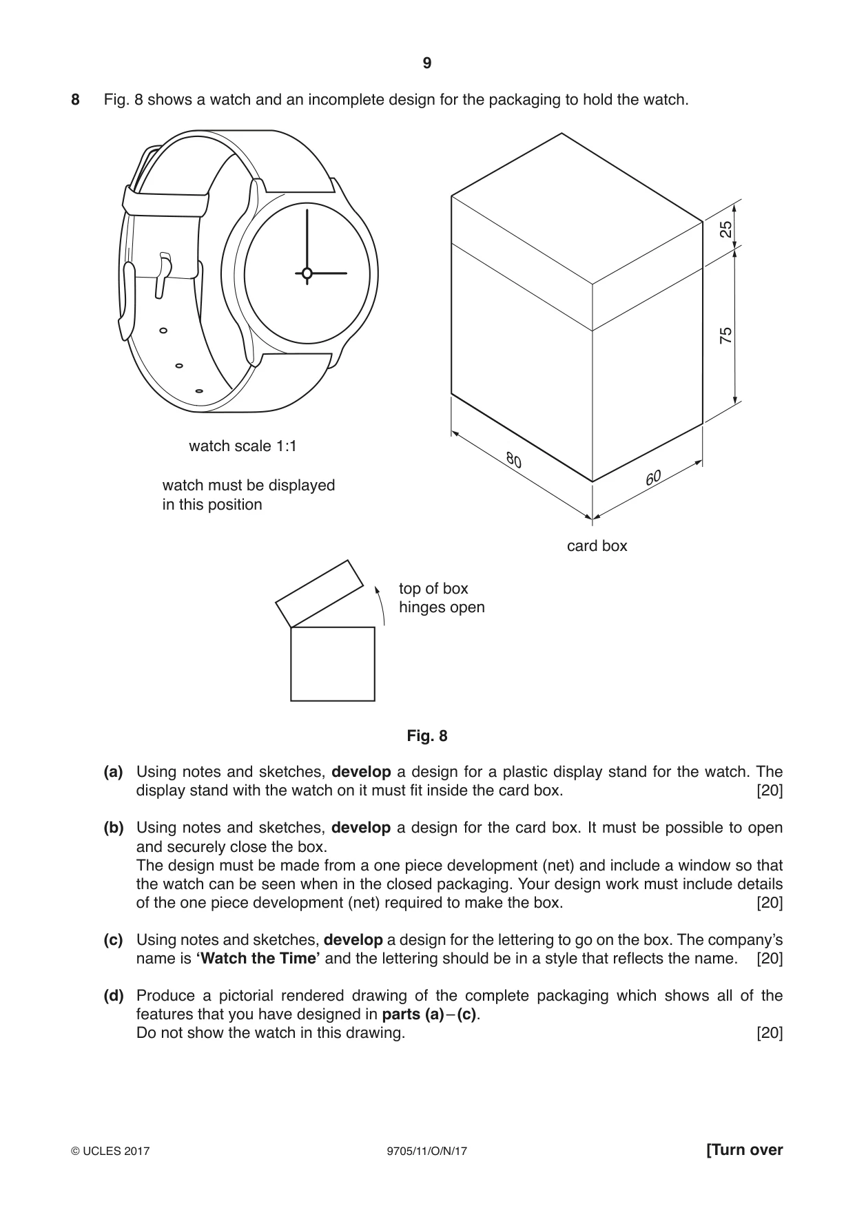 Cambridge A Level Design and Technology 9705 2017 Oct/Nov Paper 1 · Variant 1 question paper, page 9 of 12