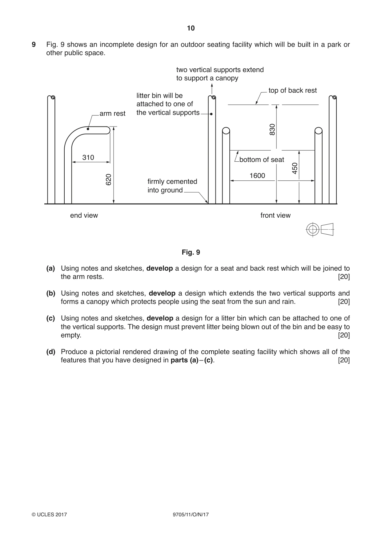 Cambridge A Level Design and Technology 9705 2017 Oct/Nov Paper 1 · Variant 1 question paper, page 10 of 12