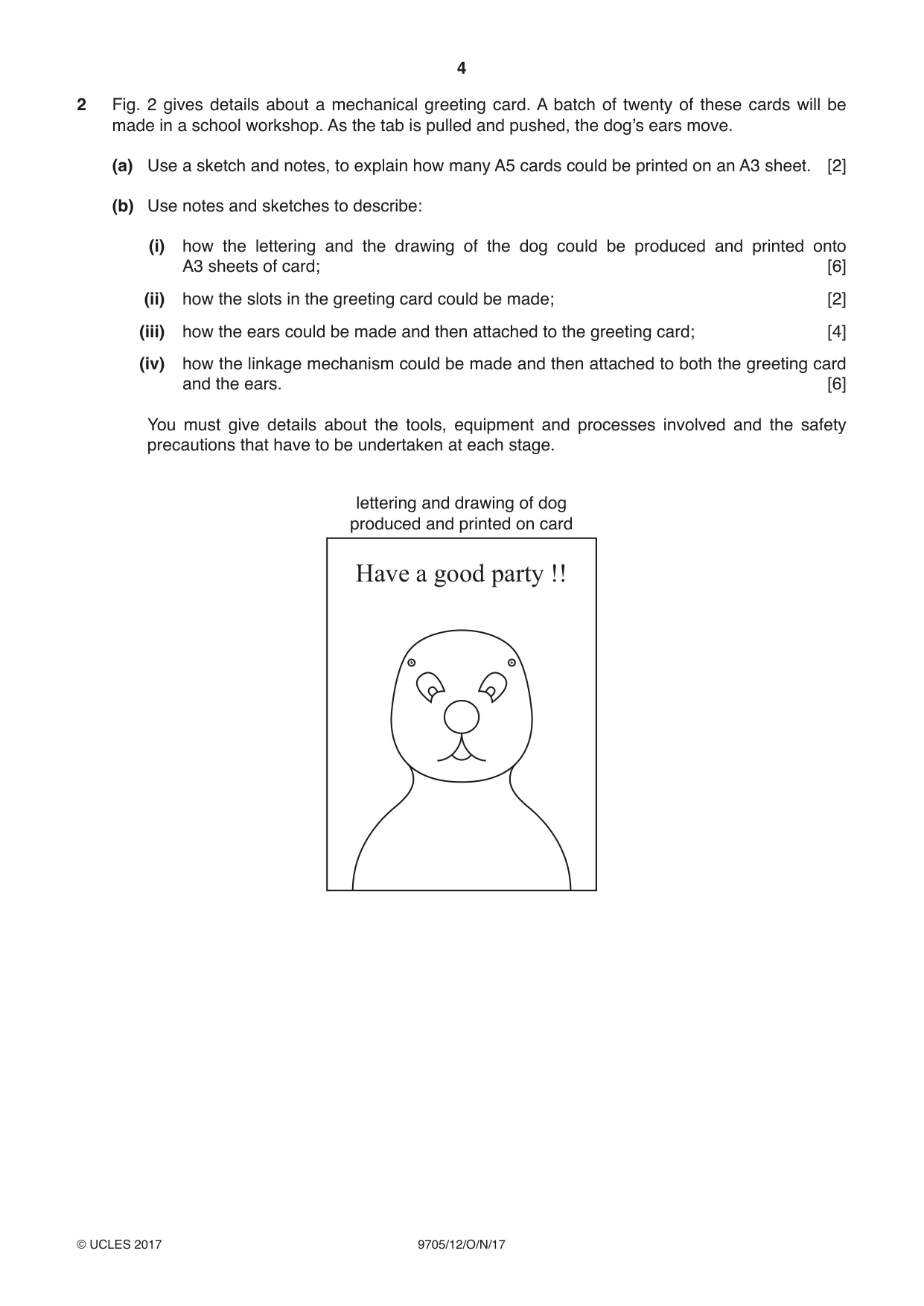 Cambridge A Level Design and Technology 9705 2017 Oct/Nov Paper 1 · Variant 2 question paper, page 4 of 16