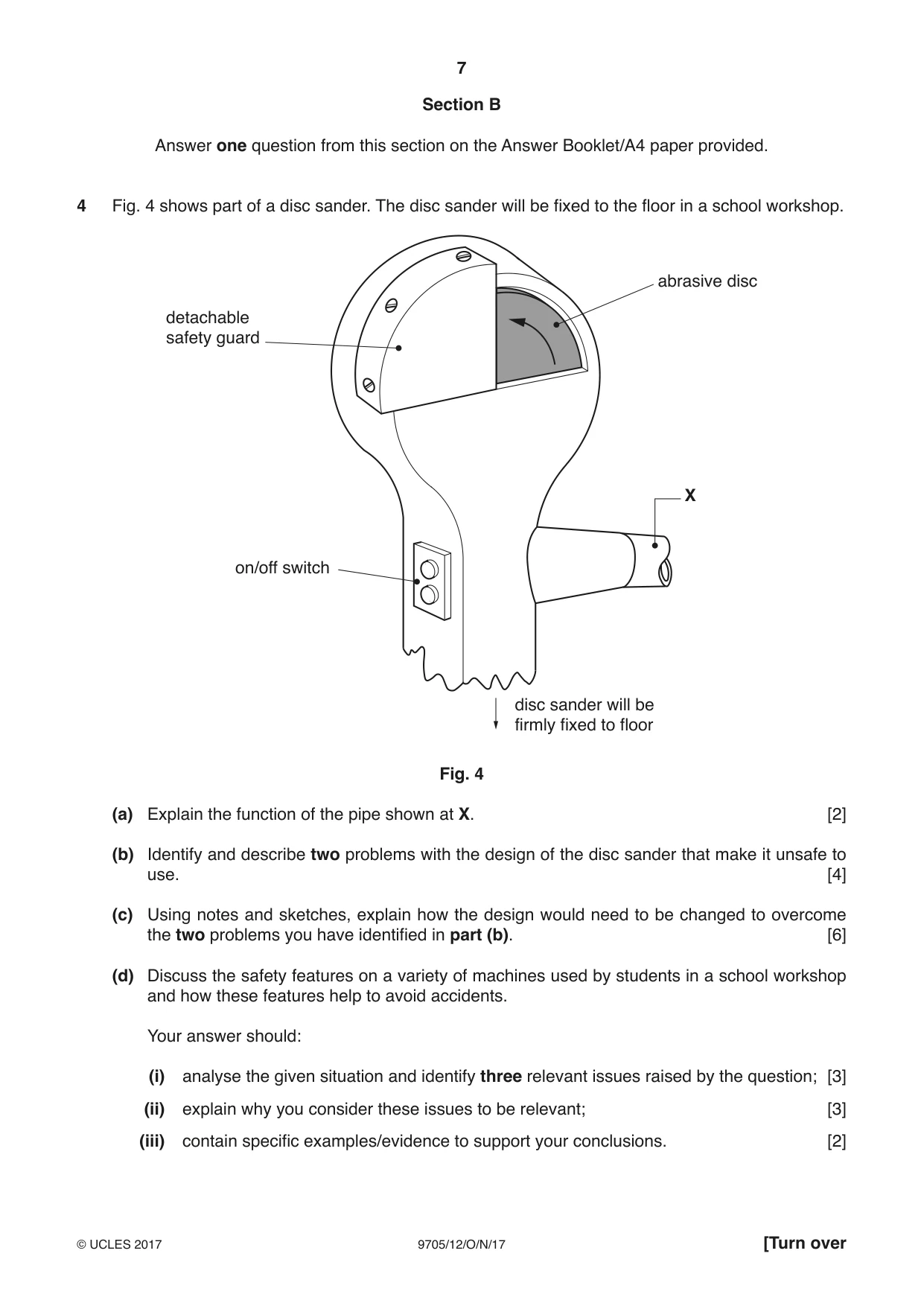 Cambridge A Level Design and Technology 9705 2017 Oct/Nov Paper 1 · Variant 2 question paper, page 7 of 16