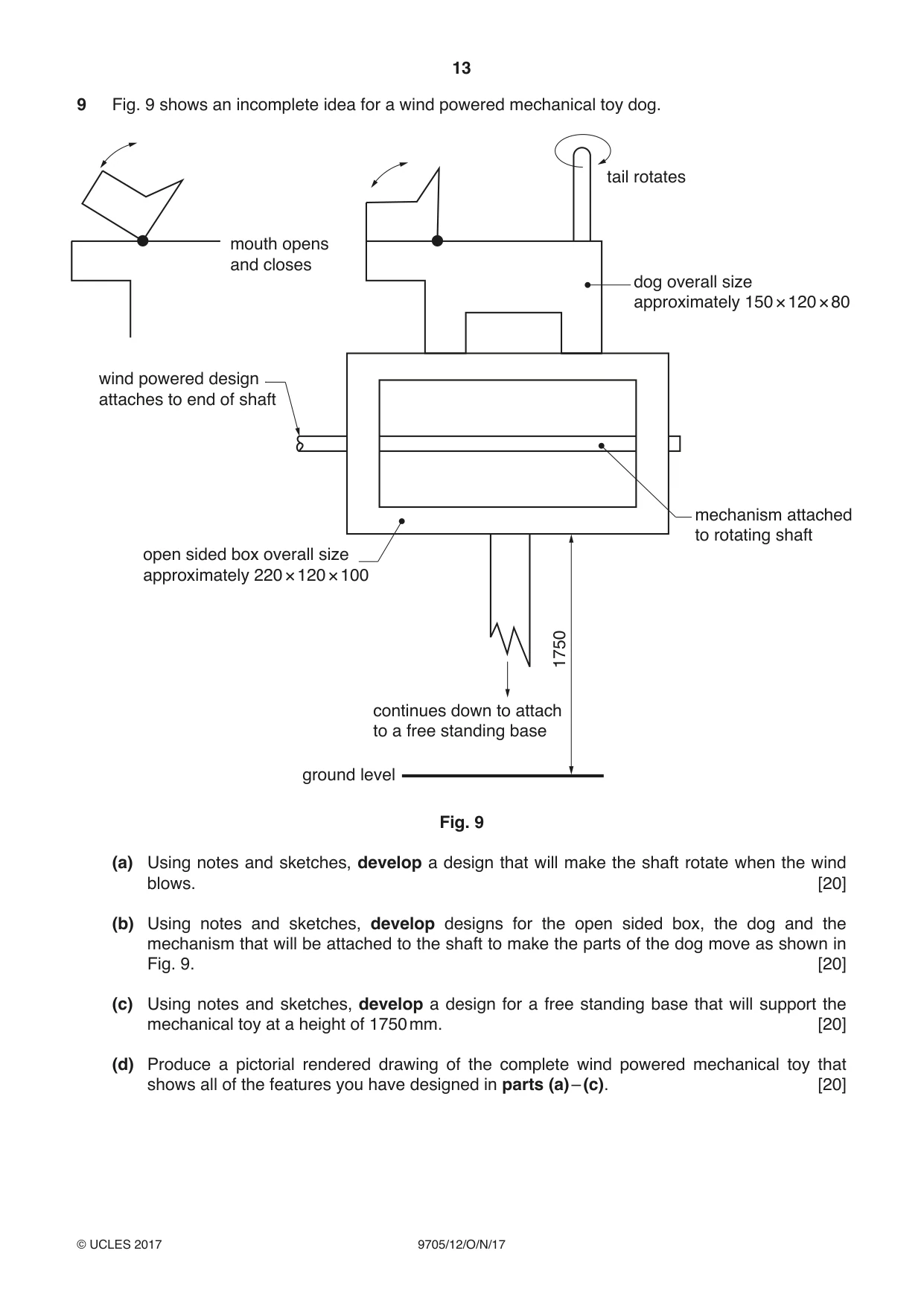 Cambridge A Level Design and Technology 9705 2017 Oct/Nov Paper 1 · Variant 2 question paper, page 13 of 16