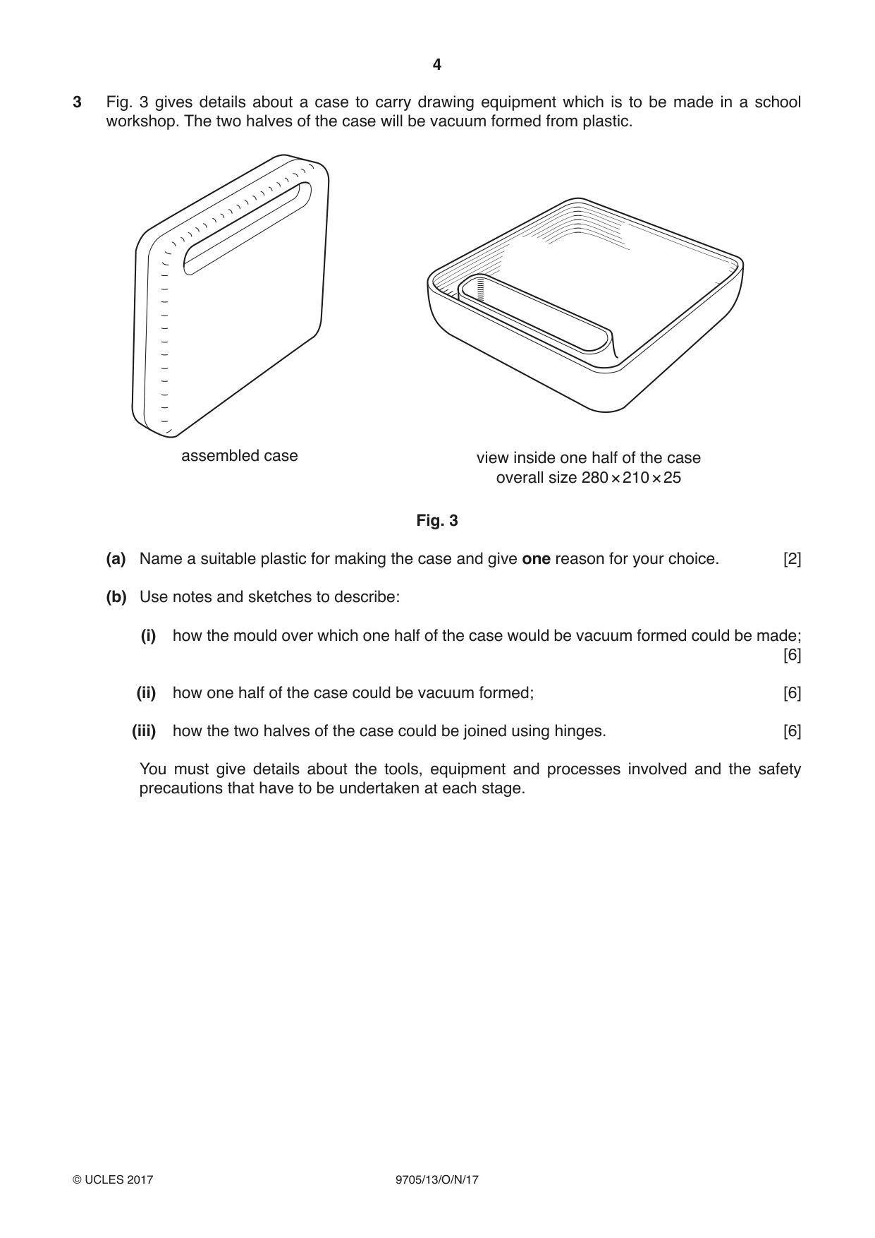 Cambridge A Level Design and Technology 9705 2017 Oct/Nov Paper 1 · Variant 3 question paper, page 4 of 12
