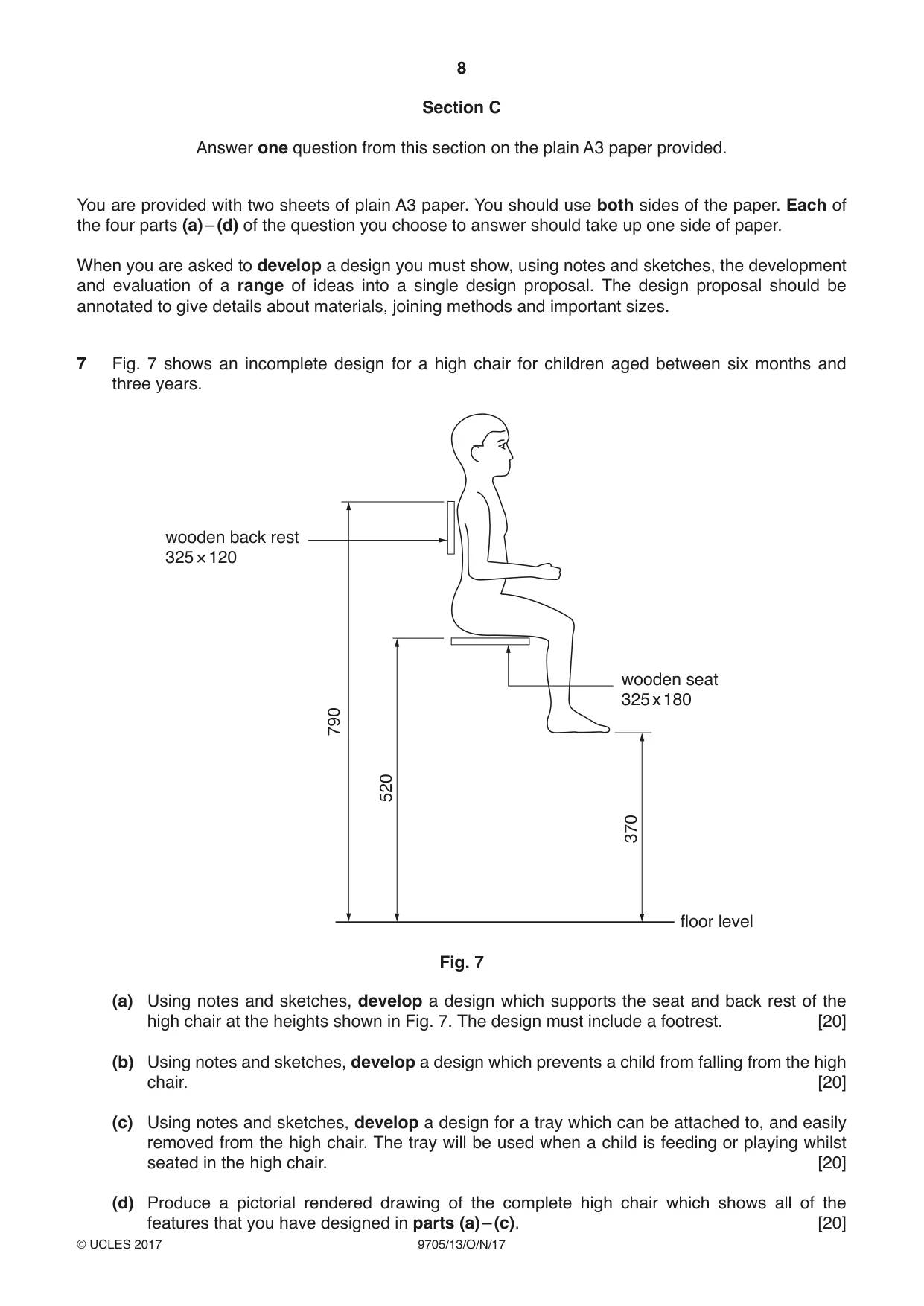 Cambridge A Level Design and Technology 9705 2017 Oct/Nov Paper 1 · Variant 3 question paper, page 8 of 12