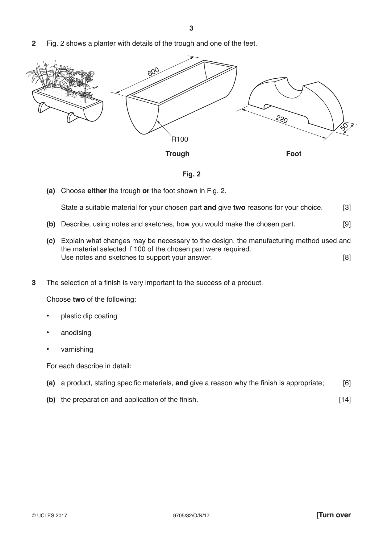 Cambridge A Level Design and Technology 9705 2017 Oct/Nov Paper 3 · Variant 2 question paper, page 3 of 12
