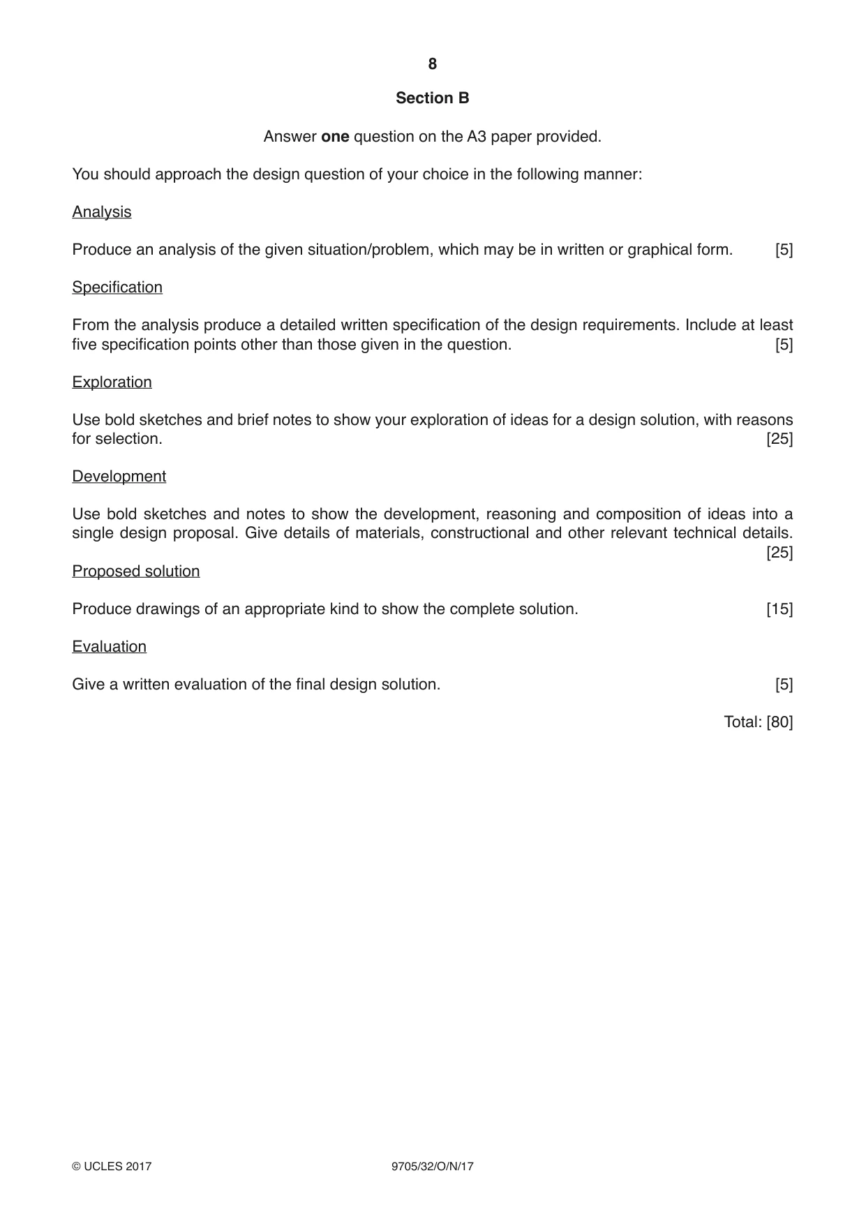 Cambridge A Level Design and Technology 9705 2017 Oct/Nov Paper 3 · Variant 2 question paper, page 8 of 12