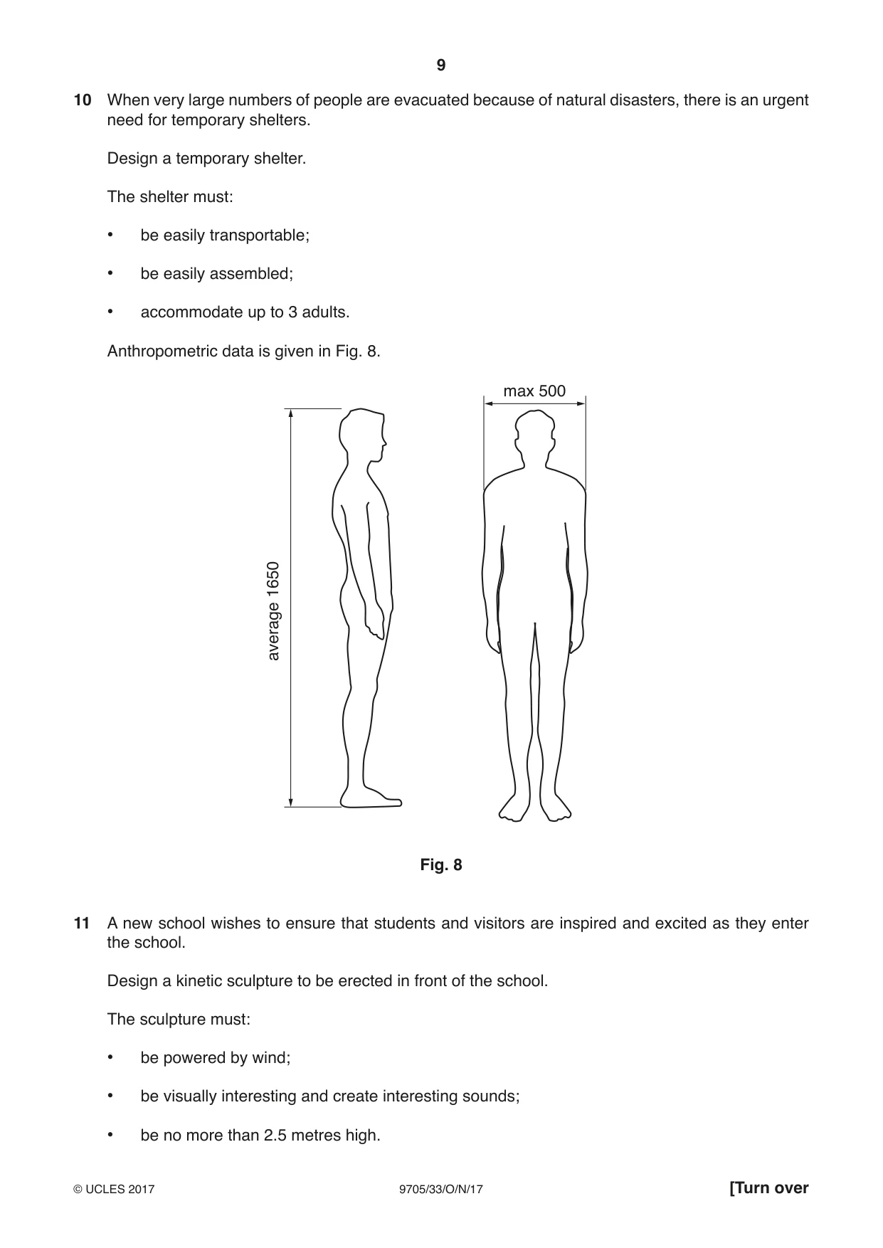Cambridge A Level Design and Technology 9705 2017 Oct/Nov Paper 3 · Variant 3 question paper, page 9 of 12