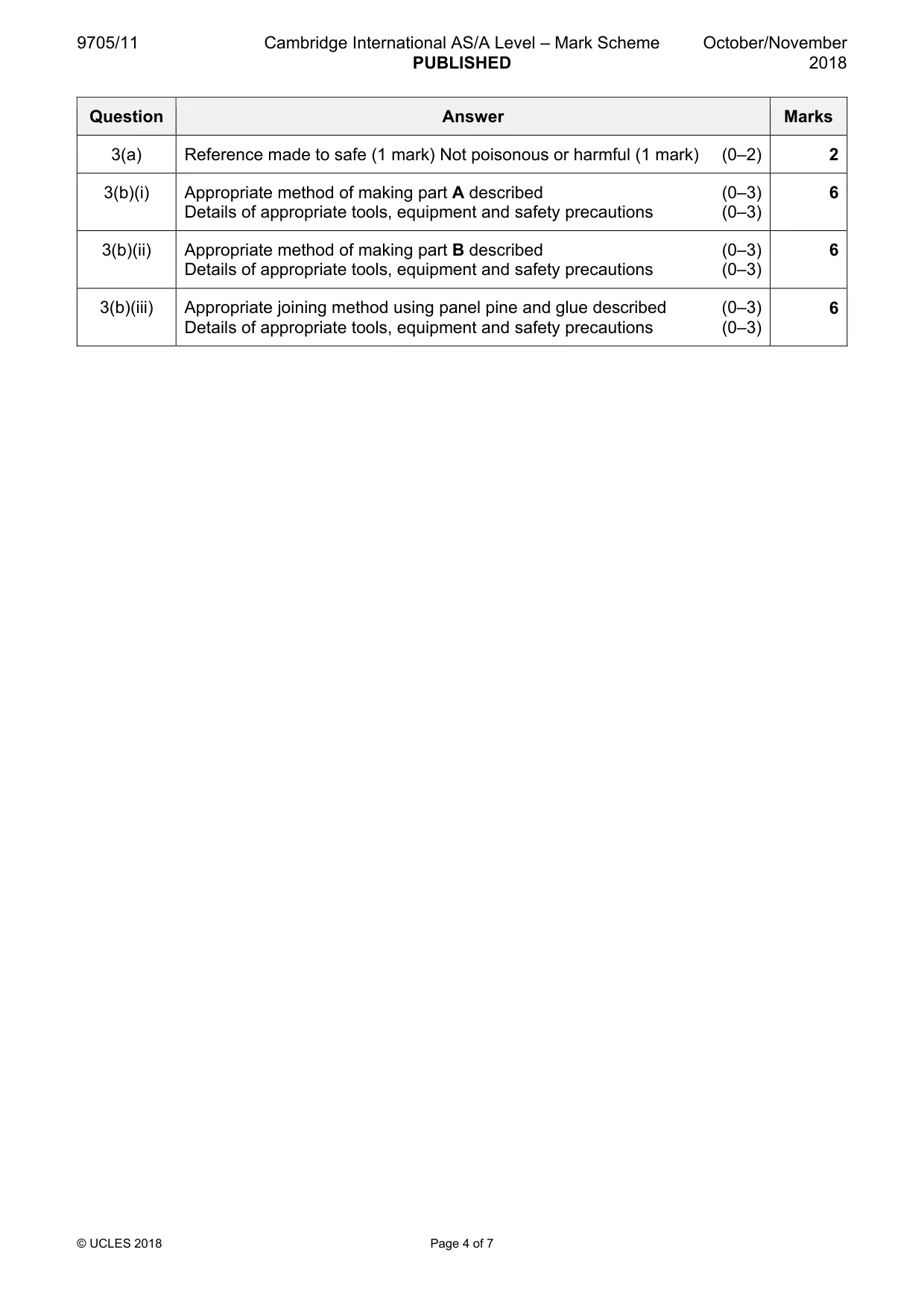 Mark scheme, page 4 of 7