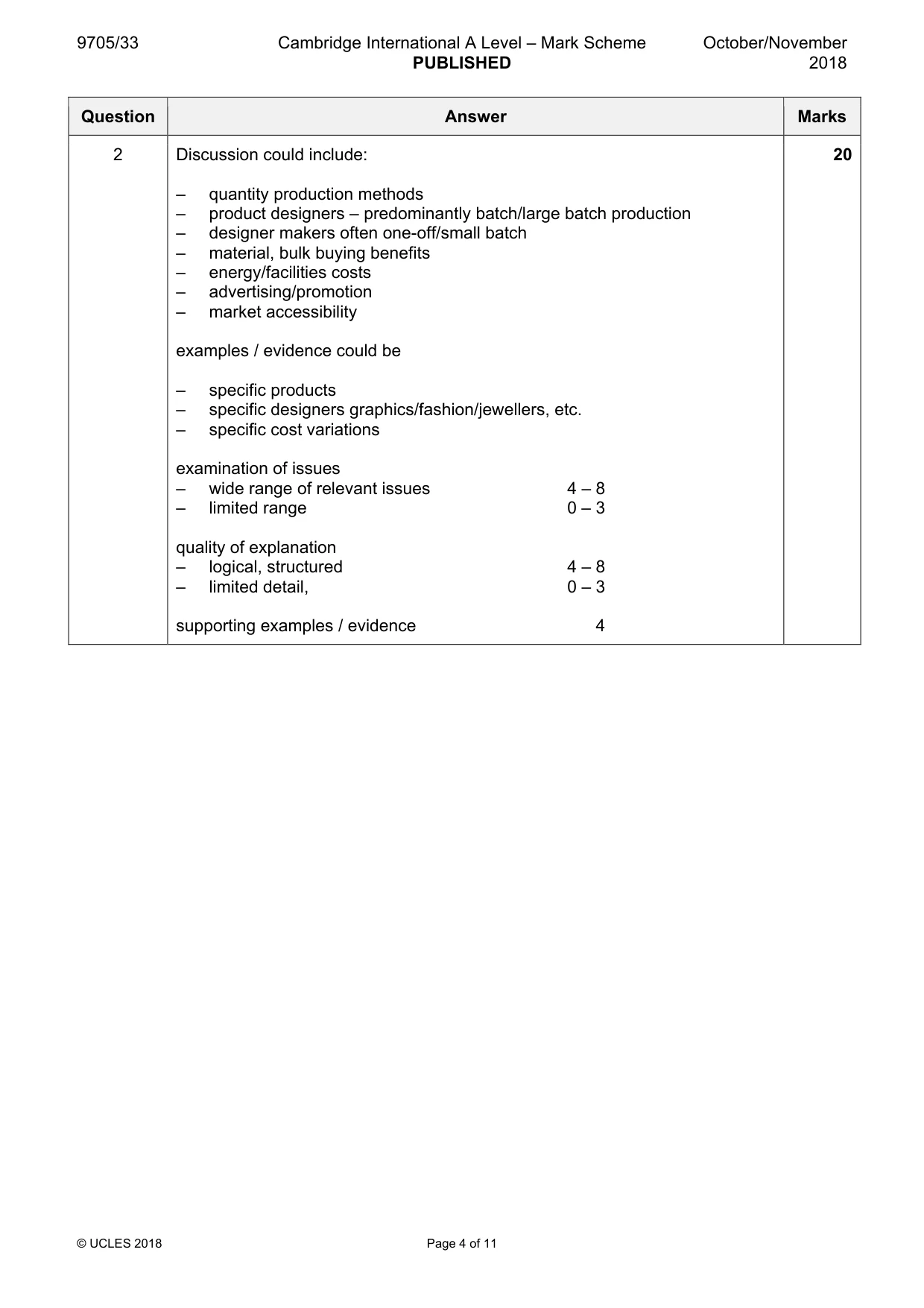 Mark scheme, page 4 of 11