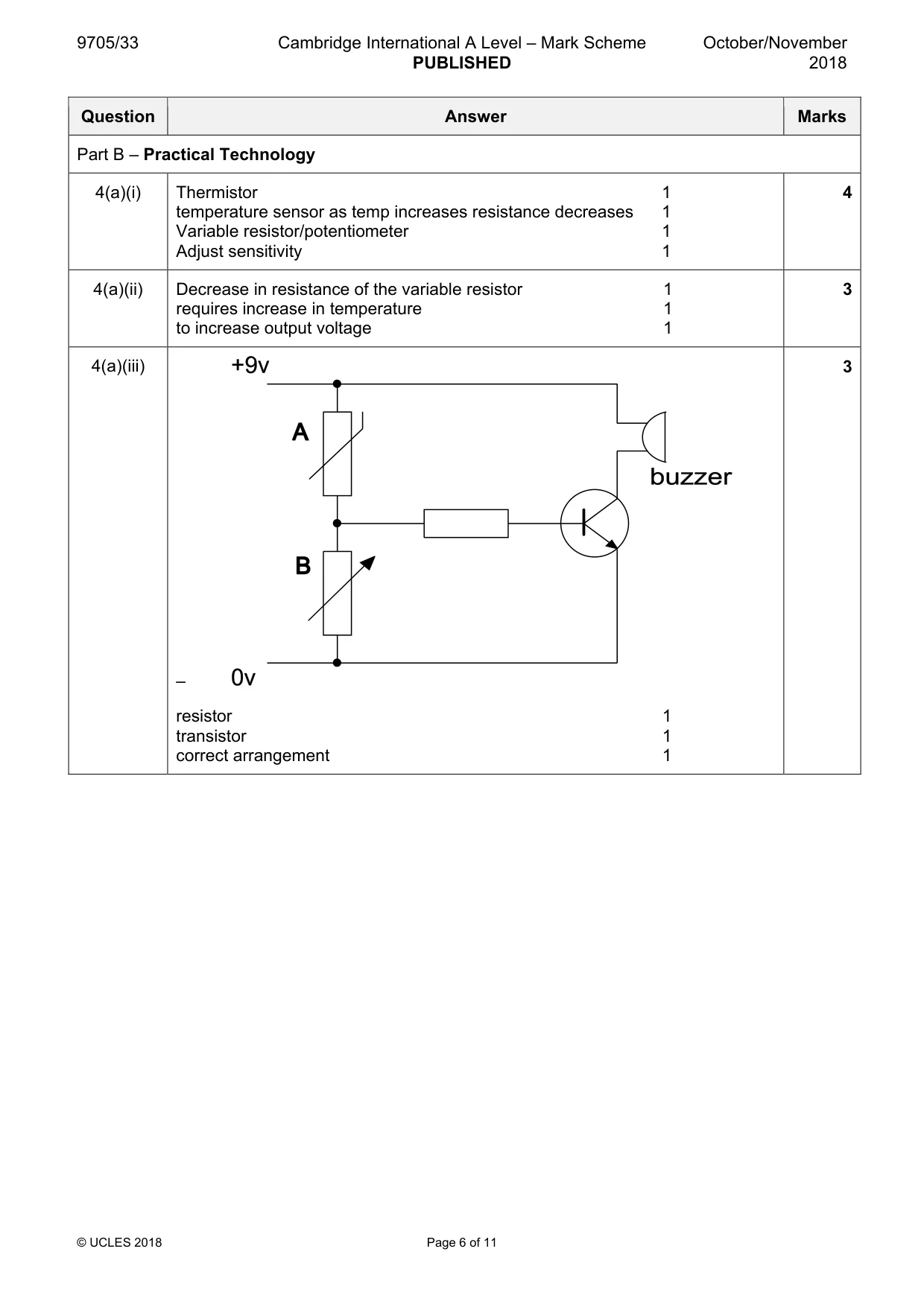 Mark scheme, page 6 of 11
