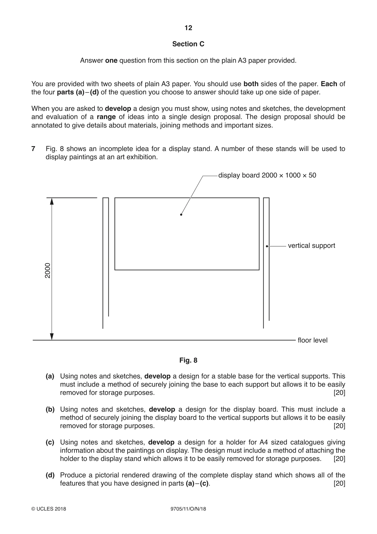 Cambridge A Level Design and Technology 9705 2018 Oct/Nov Paper 1 · Variant 1 question paper, page 12 of 16