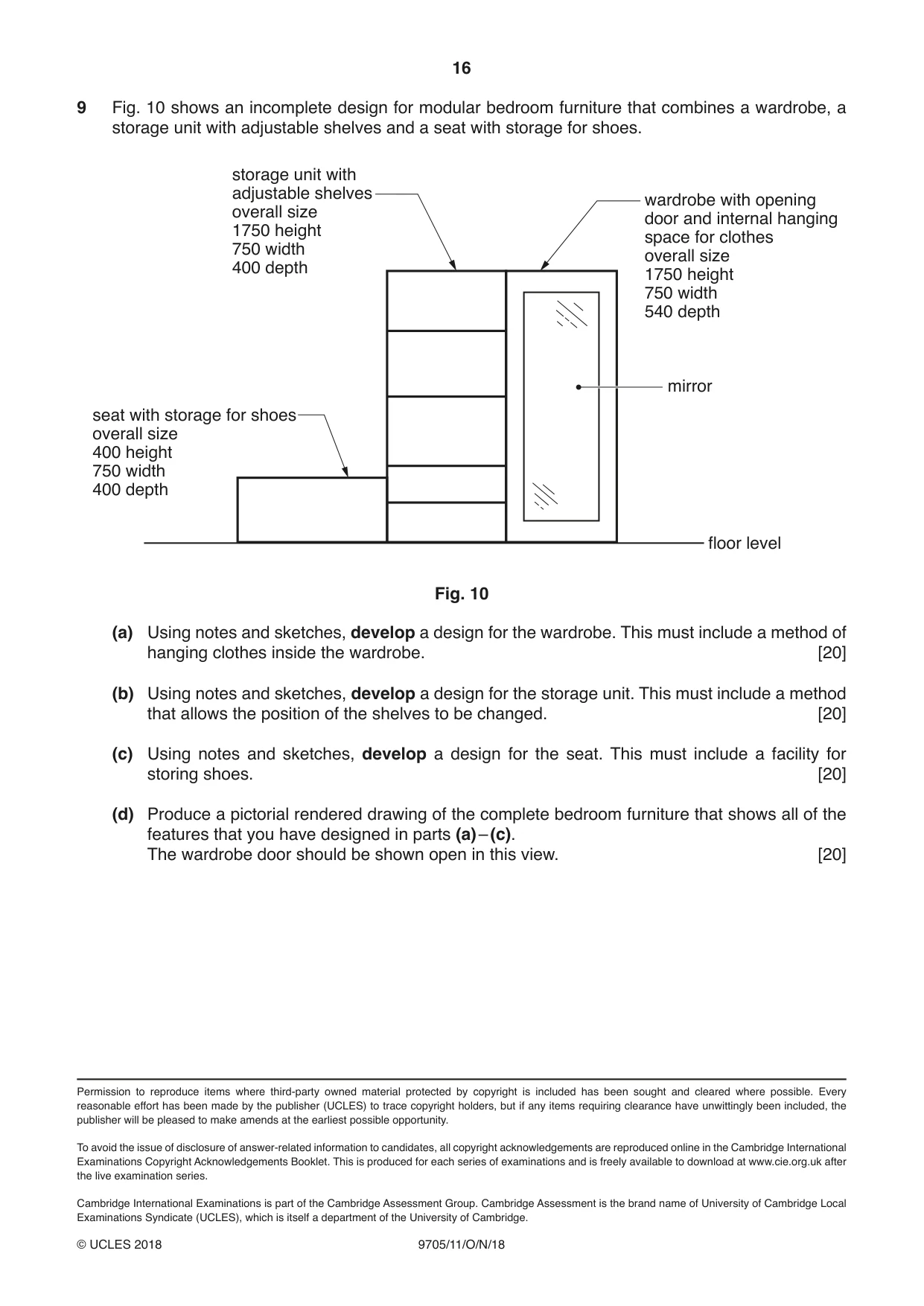 Cambridge A Level Design and Technology 9705 2018 Oct/Nov Paper 1 · Variant 1 question paper, page 16 of 16