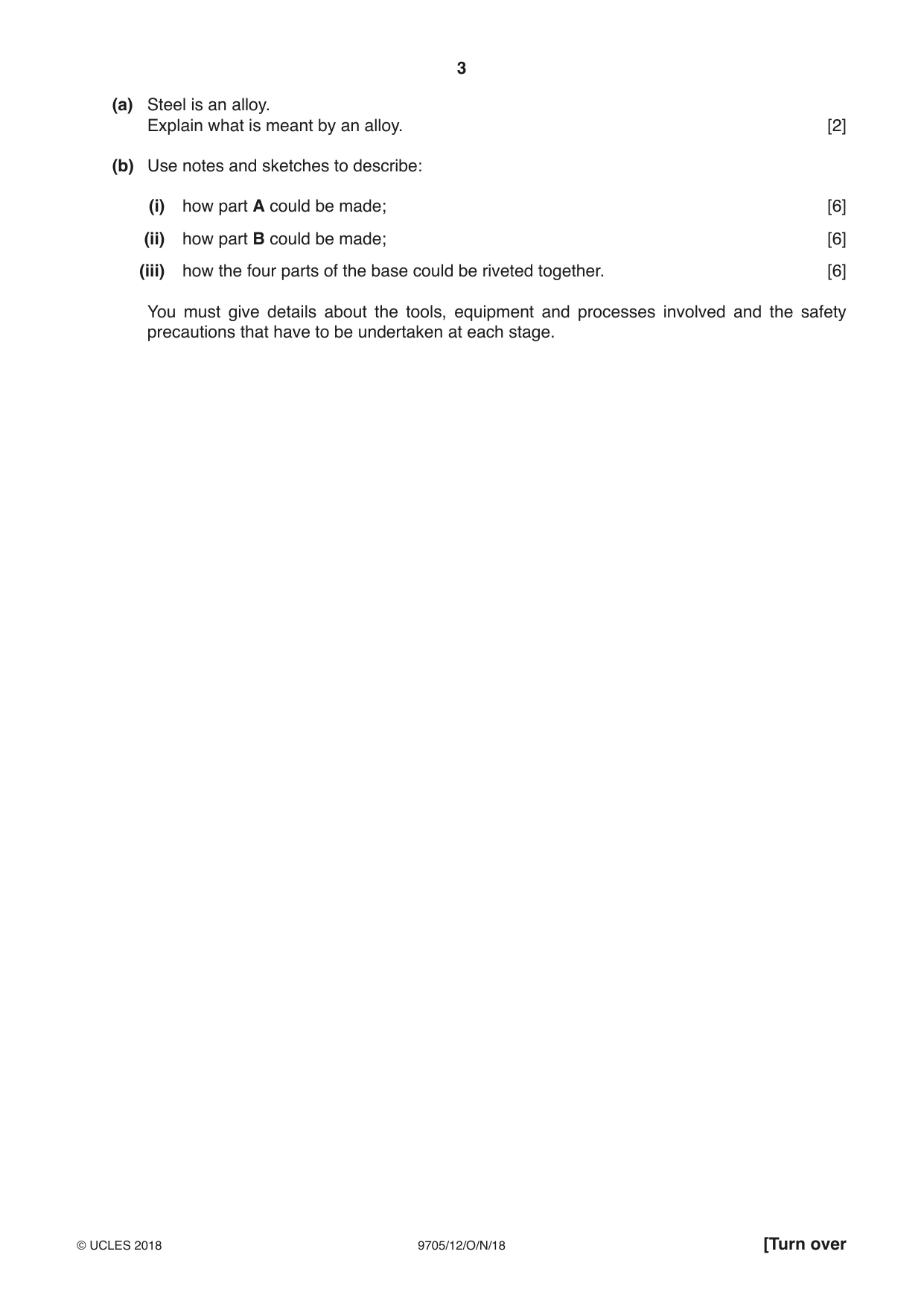 Cambridge A Level Design and Technology 9705 2018 Oct/Nov Paper 1 · Variant 2 question paper, page 3 of 16