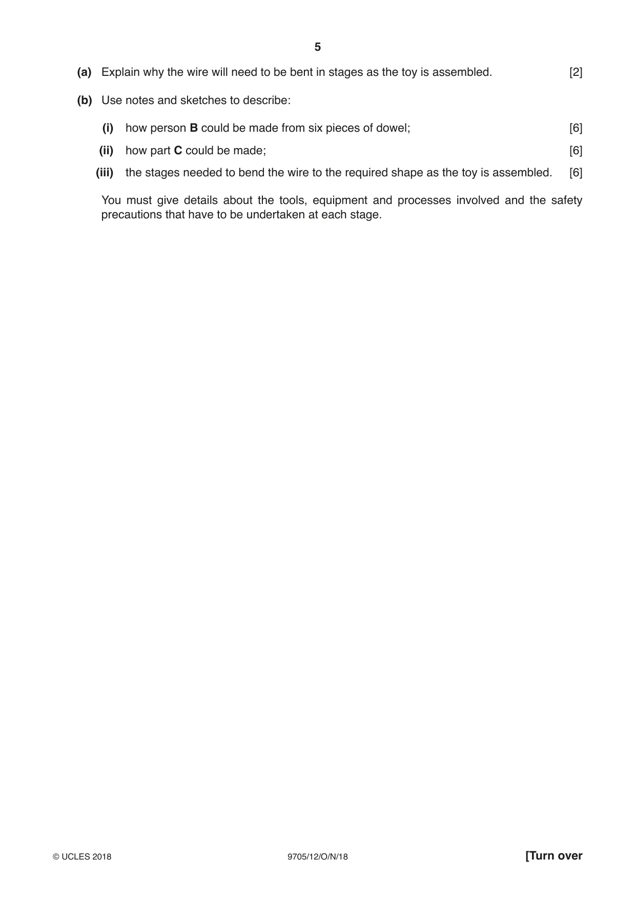 Cambridge A Level Design and Technology 9705 2018 Oct/Nov Paper 1 · Variant 2 question paper, page 5 of 16