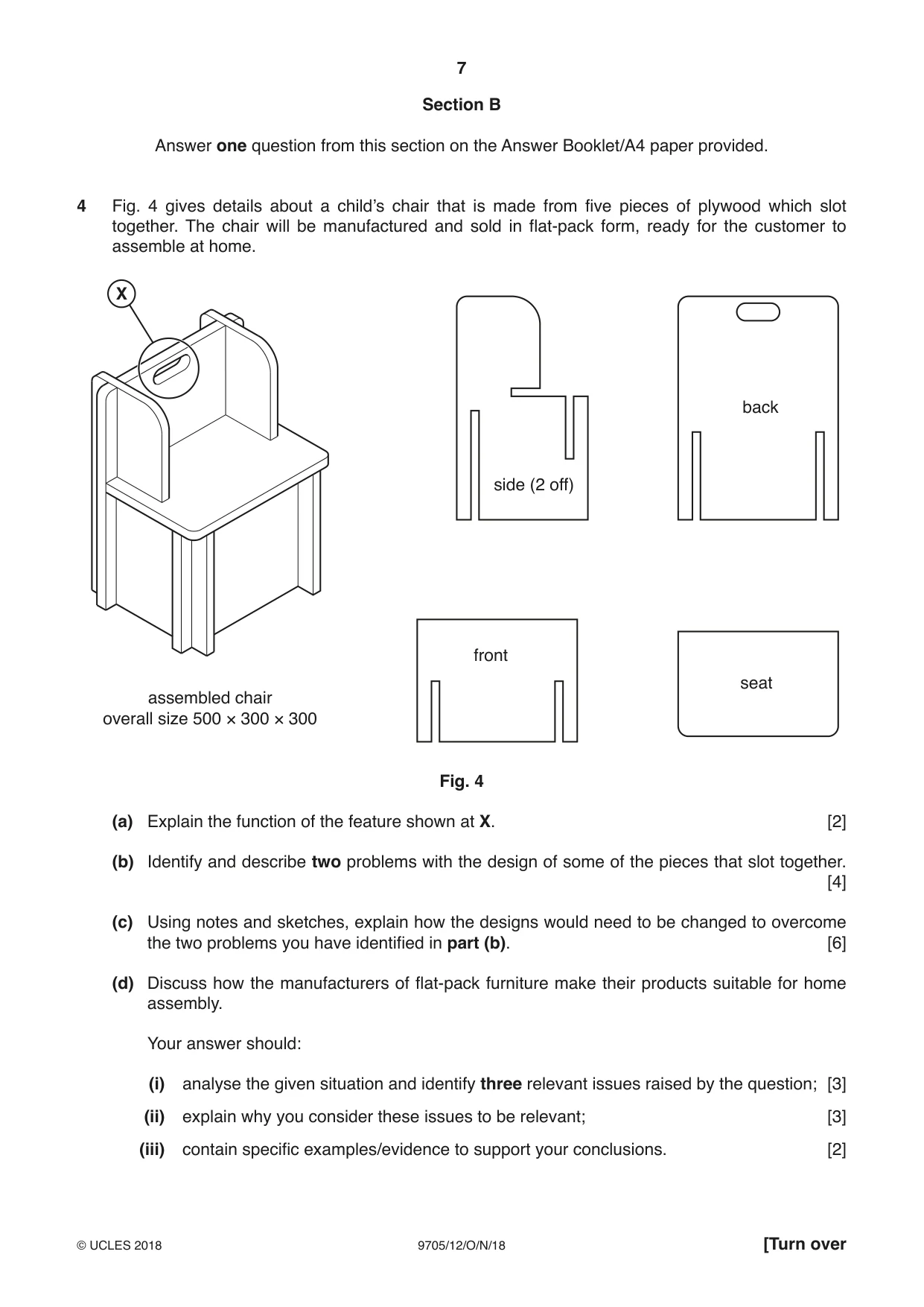 Cambridge A Level Design and Technology 9705 2018 Oct/Nov Paper 1 · Variant 2 question paper, page 7 of 16