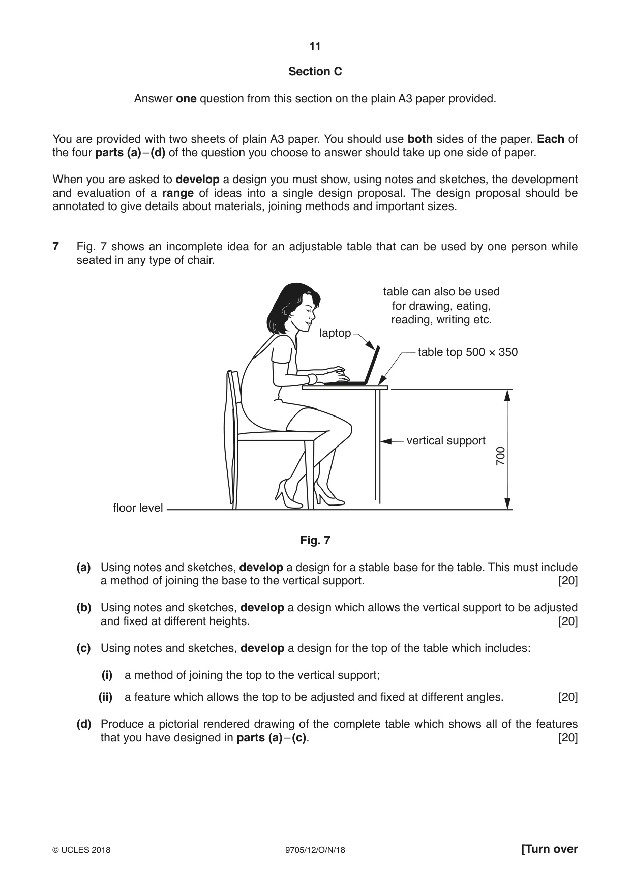 Cambridge A Level Design and Technology 9705 2018 Oct/Nov Paper 1 · Variant 2 question paper, page 11 of 16