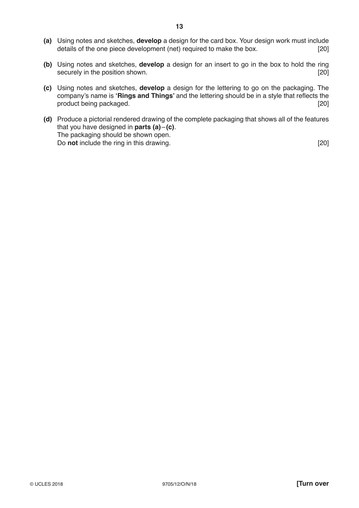 Cambridge A Level Design and Technology 9705 2018 Oct/Nov Paper 1 · Variant 2 question paper, page 13 of 16