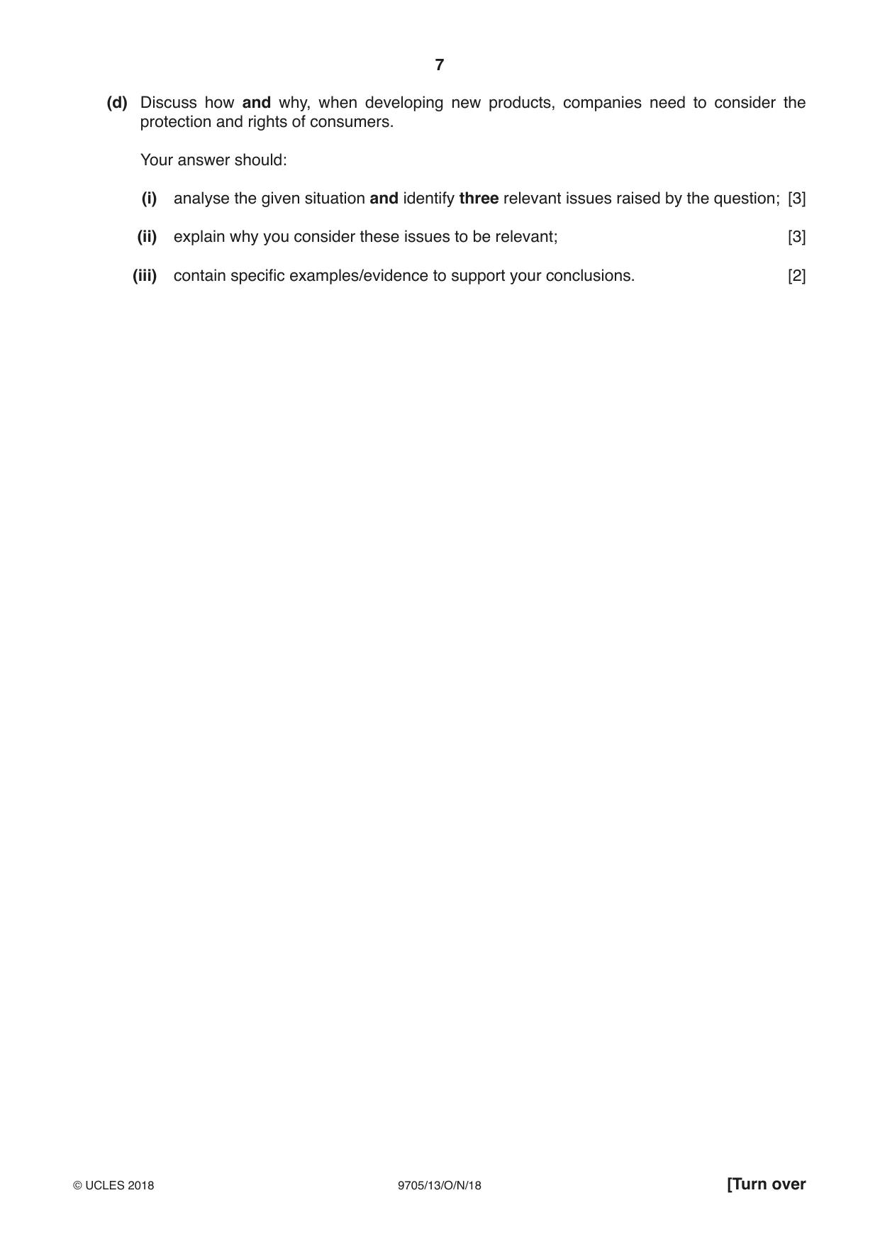 Cambridge A Level Design and Technology 9705 2018 Oct/Nov Paper 1 · Variant 3 question paper, page 7 of 16